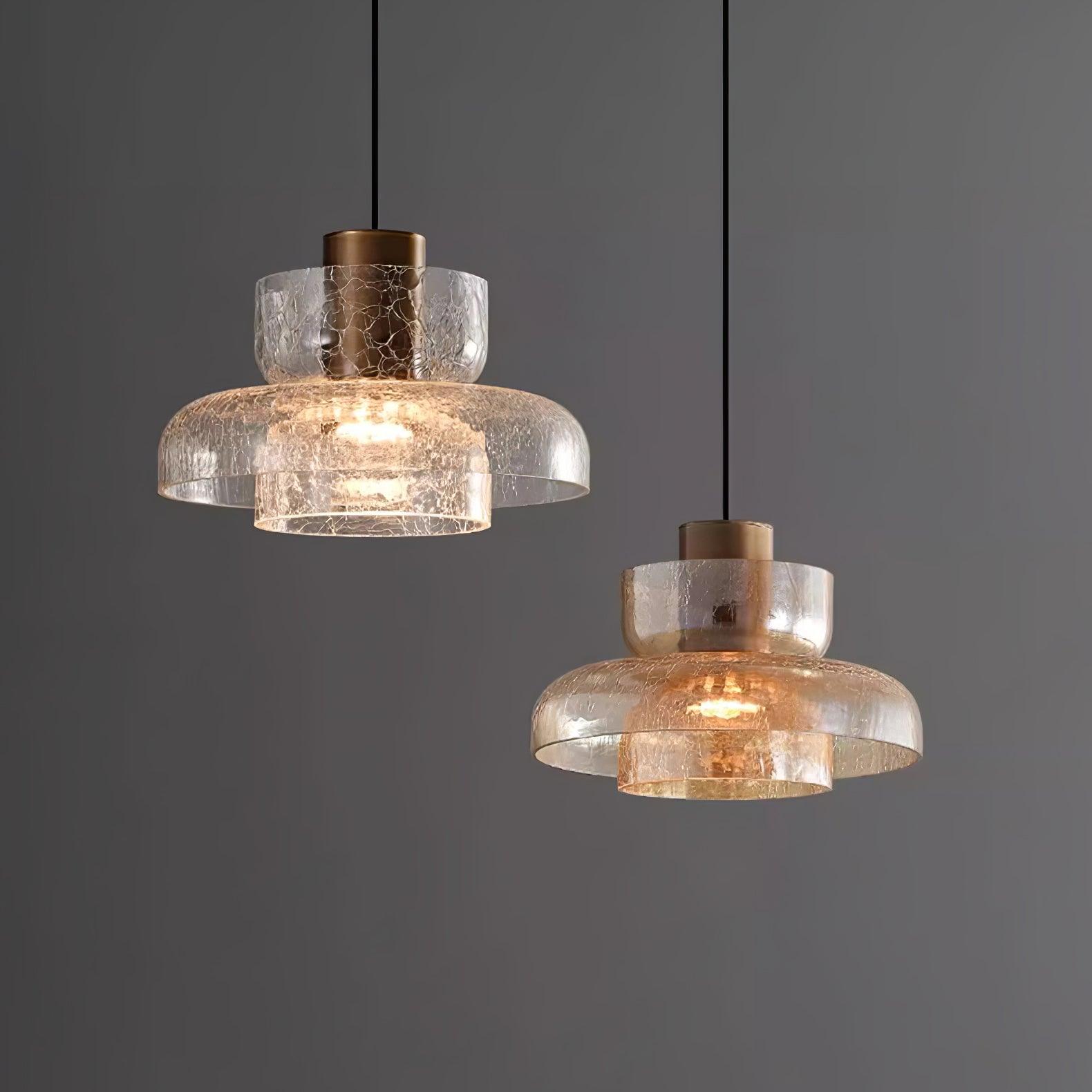 Glacier Crackle Glass Pendant Lamp