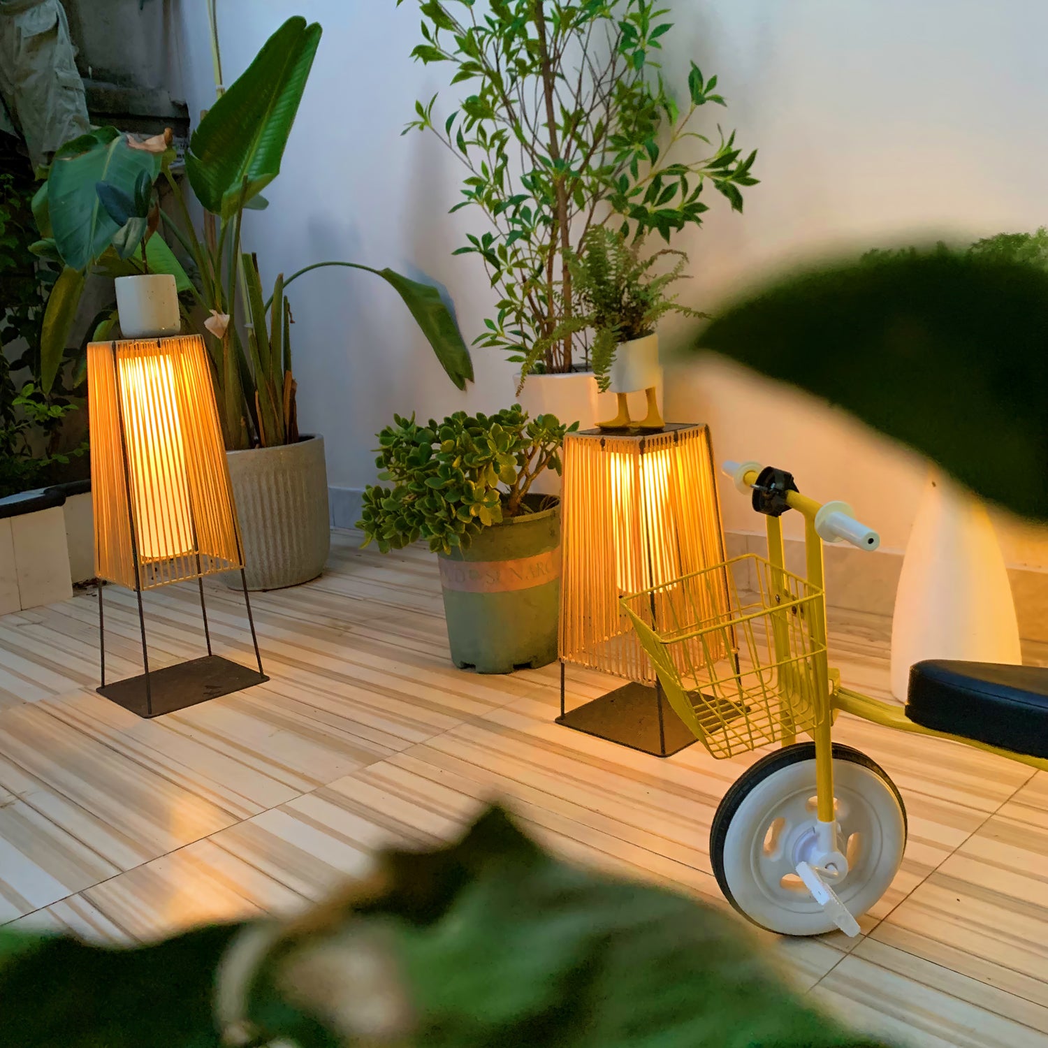 Plastic Rattan Outdoor Post Light