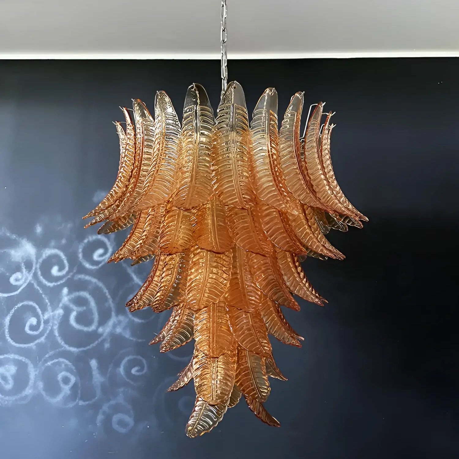 Amber Leaf Cascade Chandelier