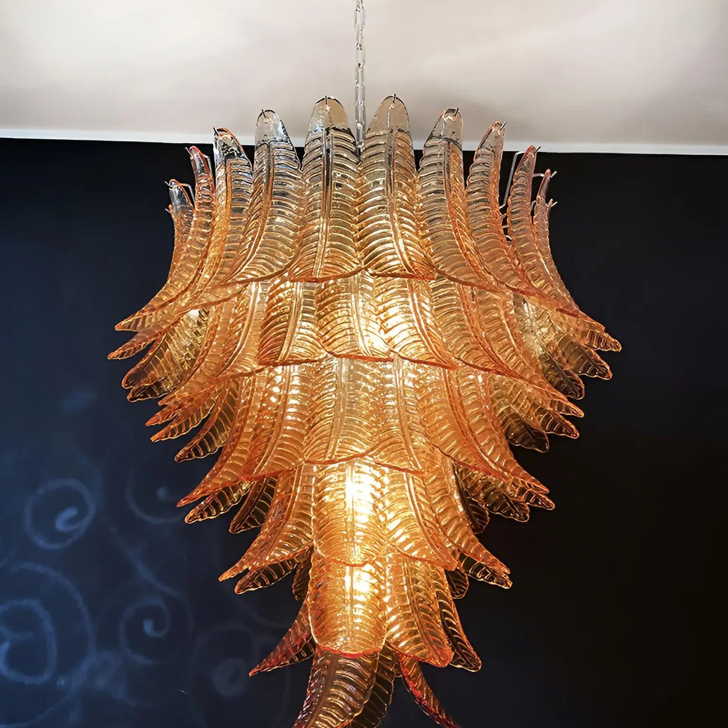 Amber Leaf Cascade Chandelier