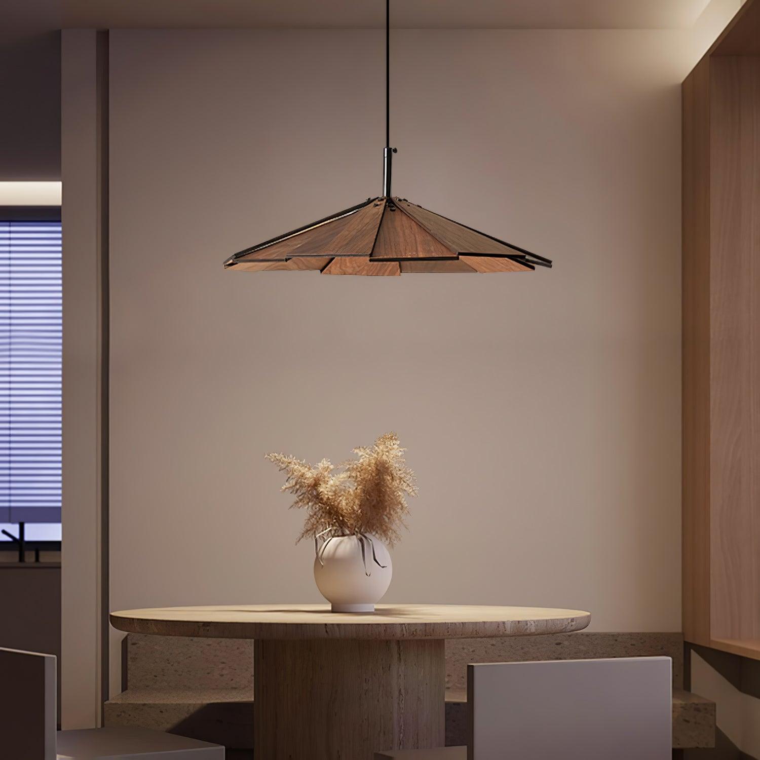 Umbrella Wooden Pendant Light