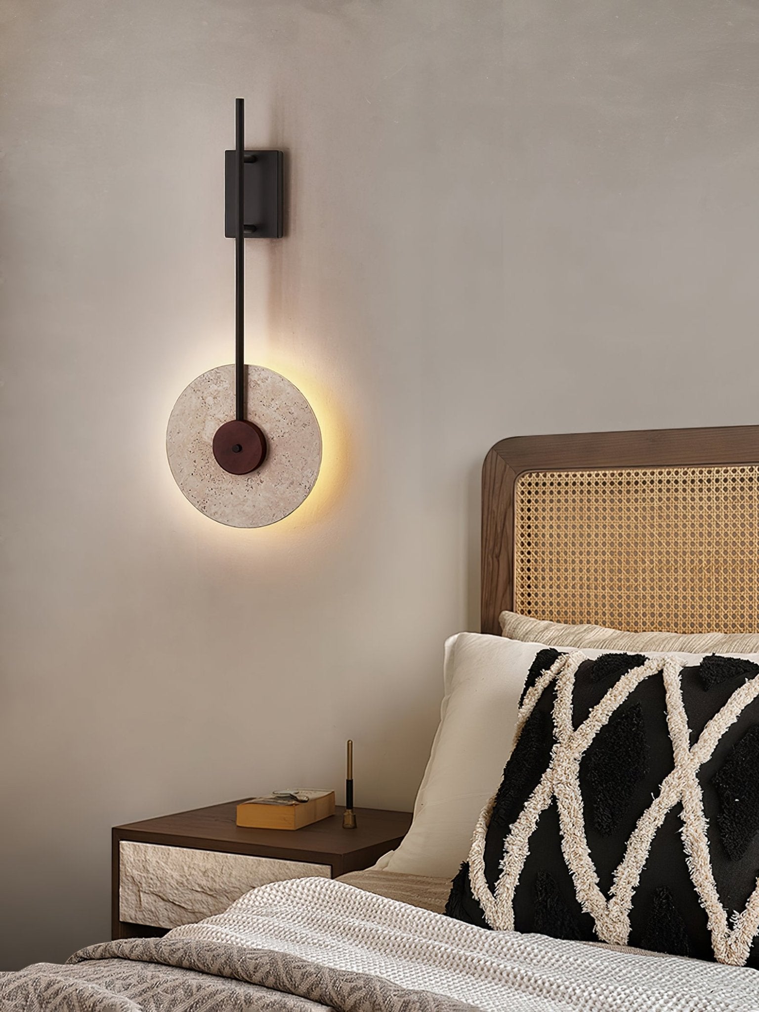 Disc Travertine Wall Lamp