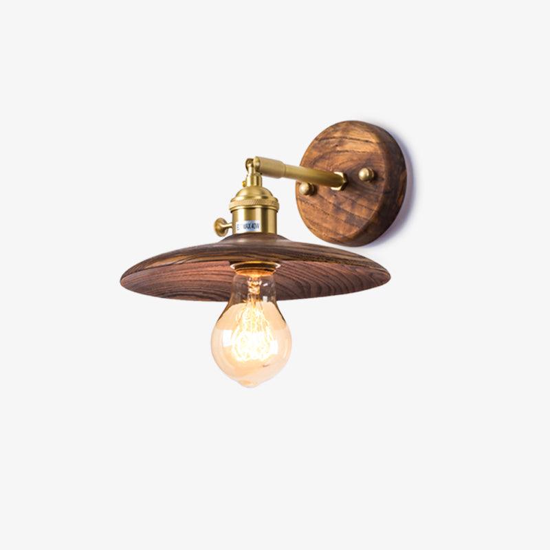 Walnut Flared Wall Light