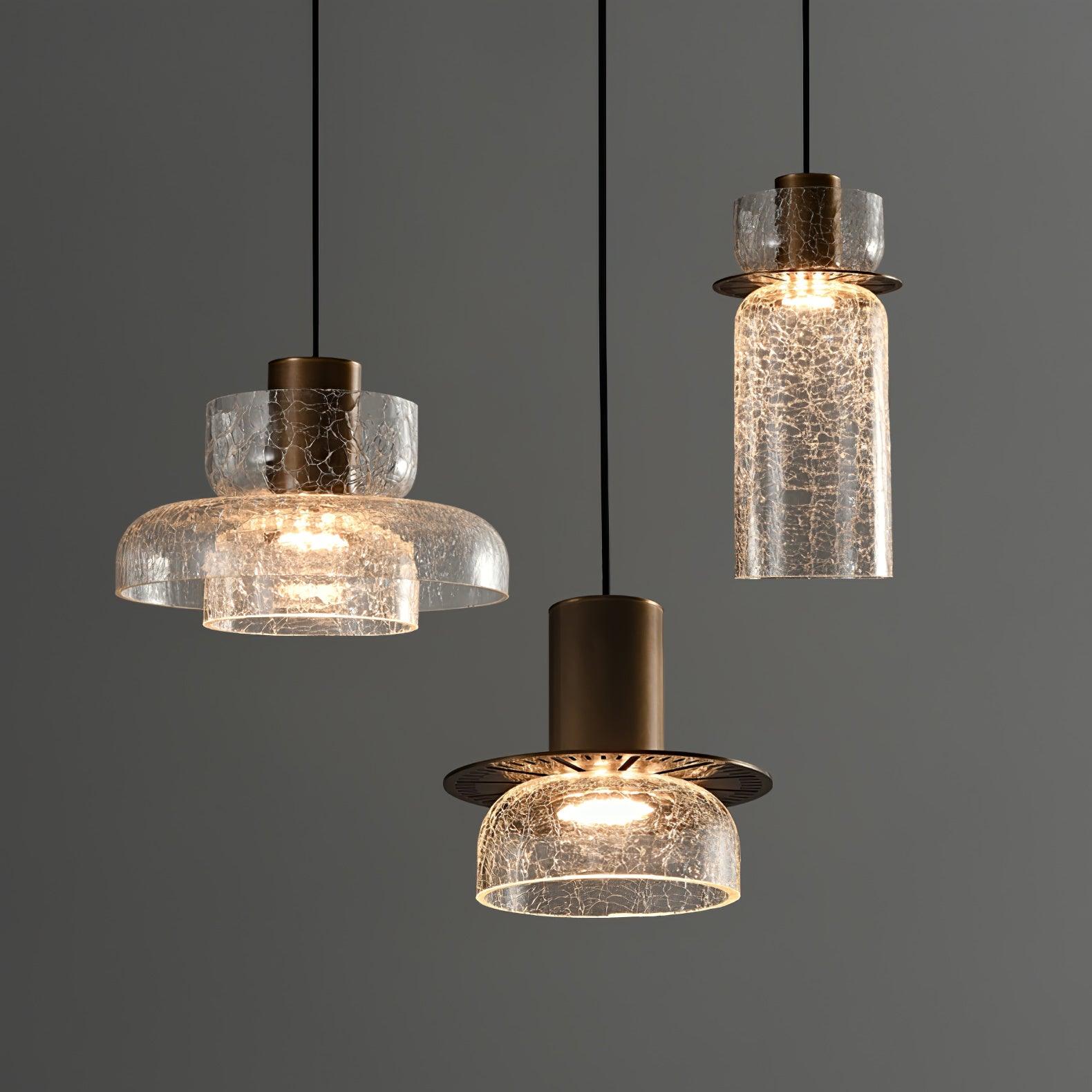 Glacier Crackle Glass Pendant Lamp