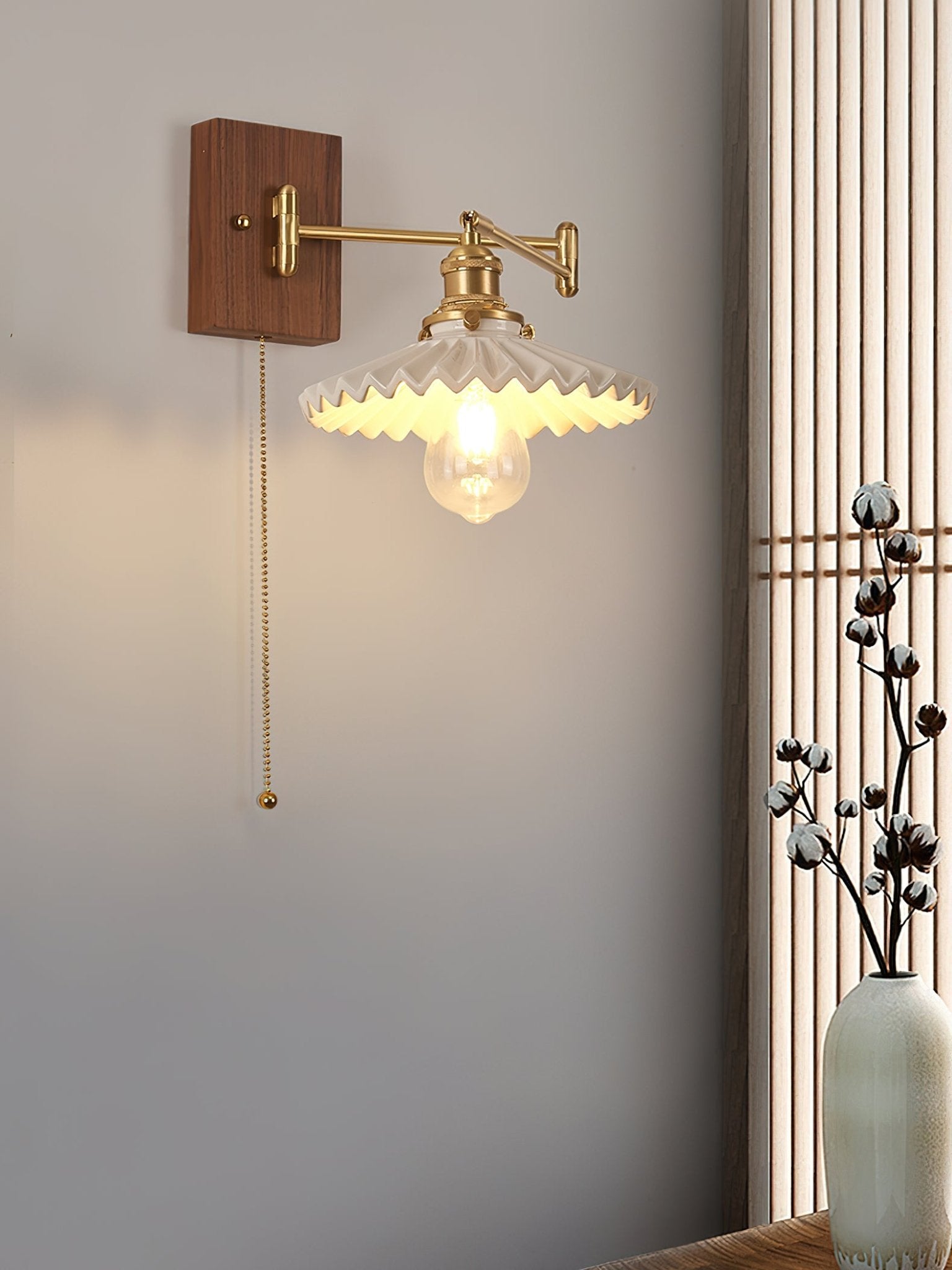 Heritage Walnut Wall Lamp