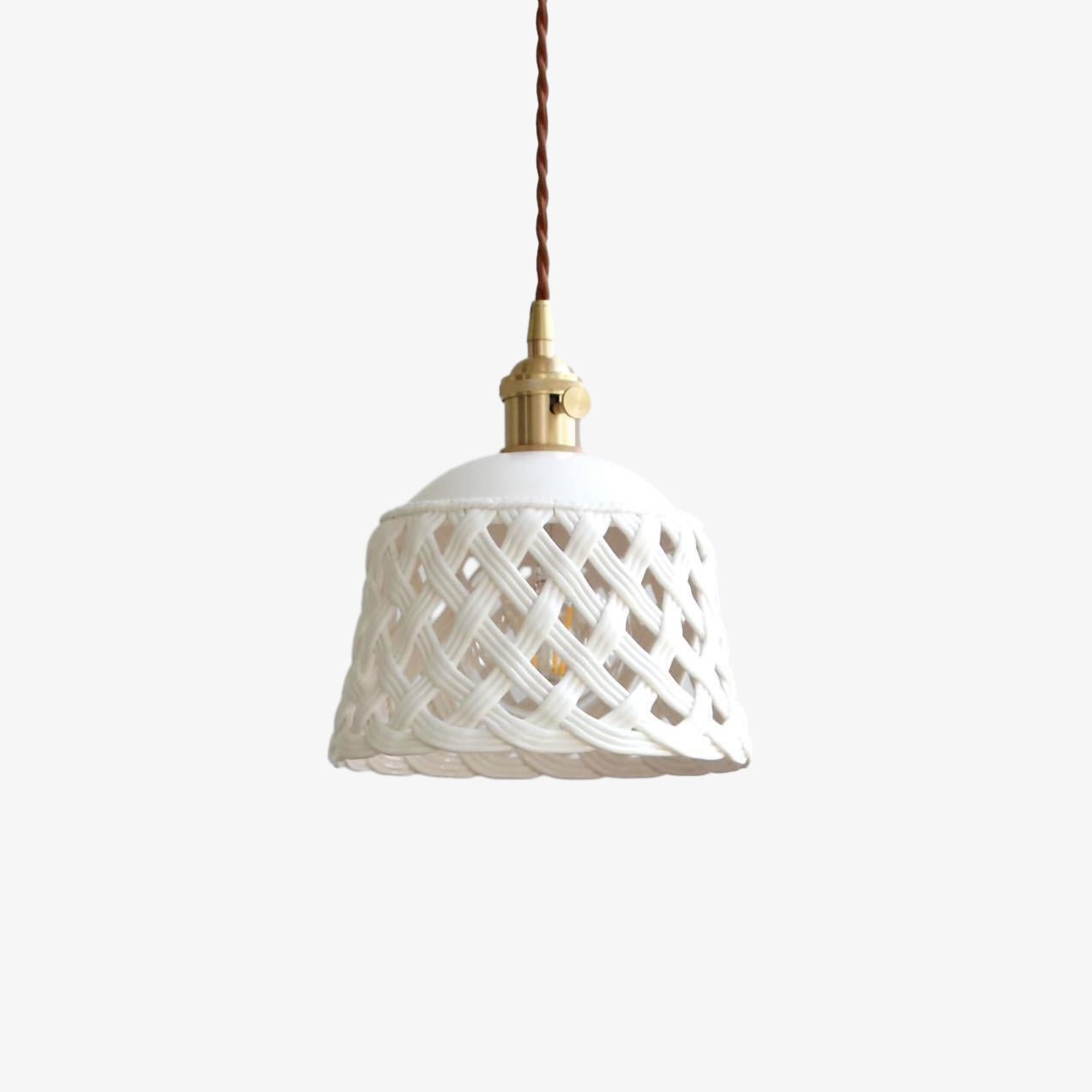 Openwork Ceramic Pendant Swag Light