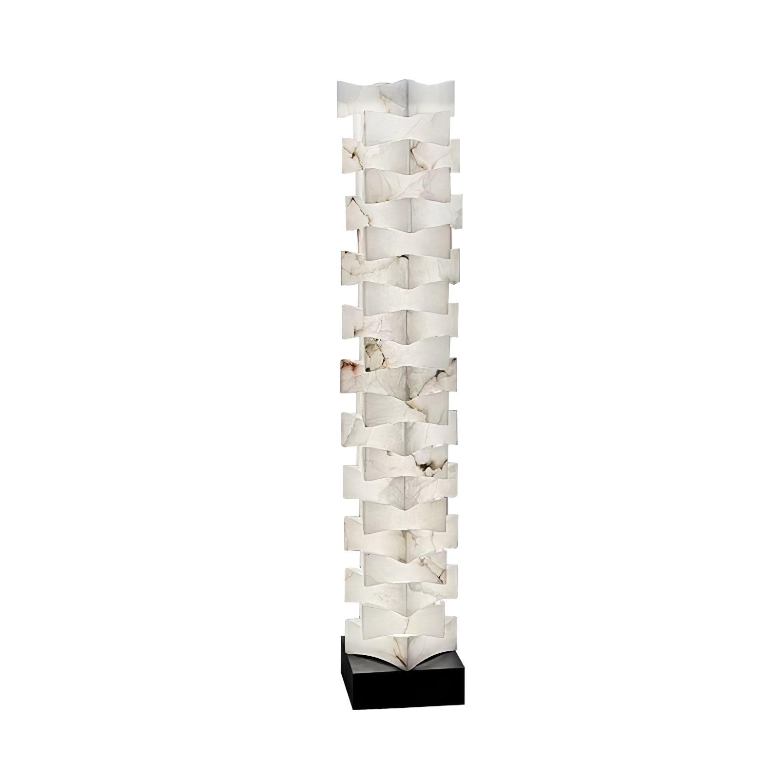 Stacked Alabaster Squares Floor Lamp