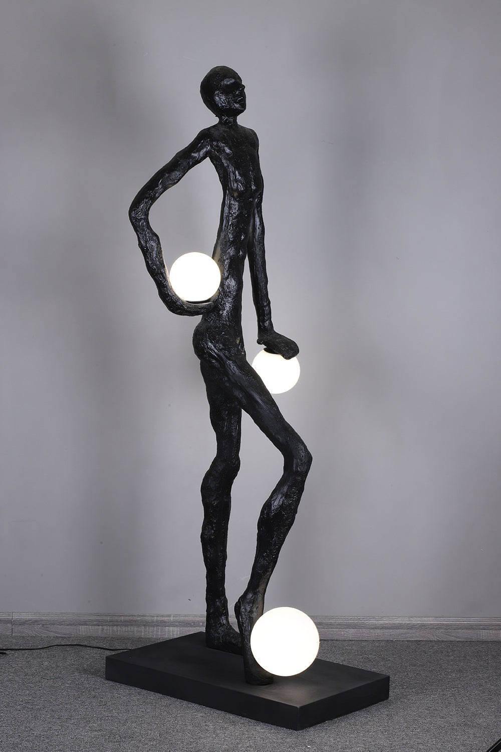 Kicking Ball Sculpture Character Floor Lamp