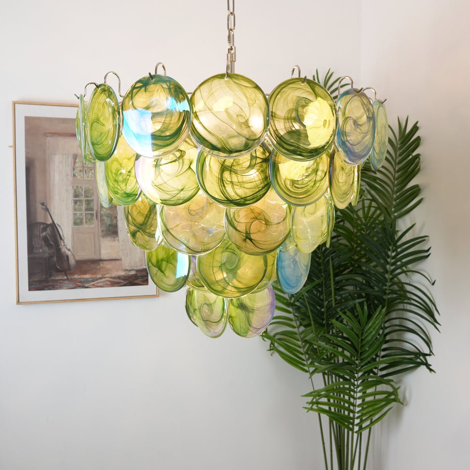 Green Murano Disc Chandelier