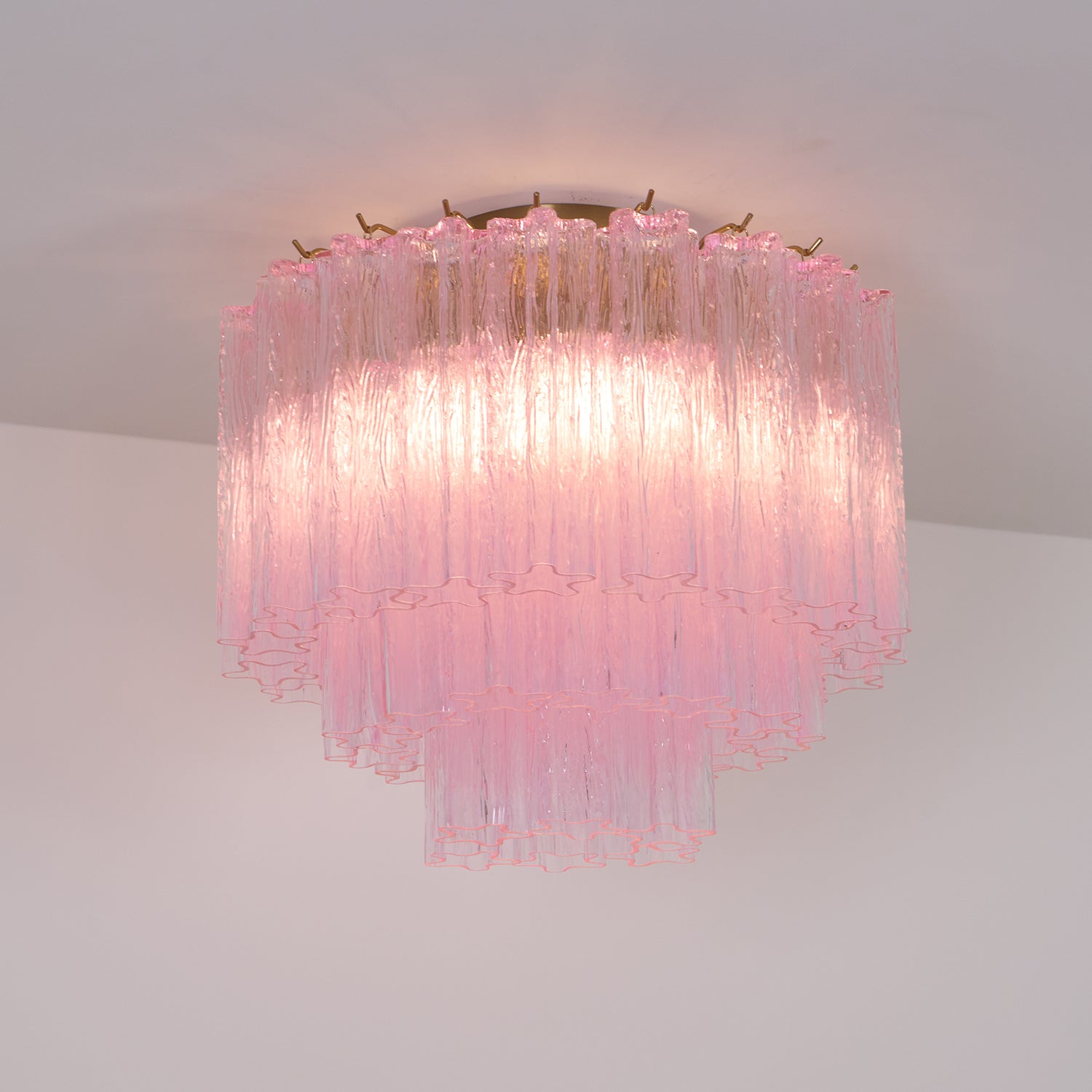 Murano Pink Glass Ceiling Light