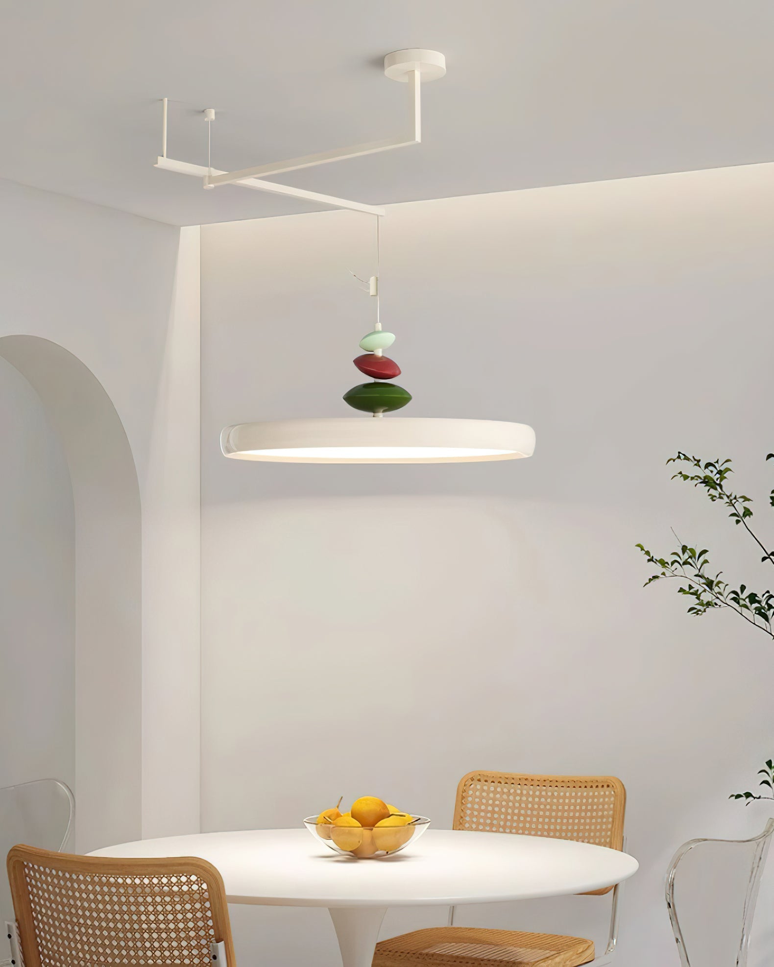 Swing Arm Stone Pendant Light