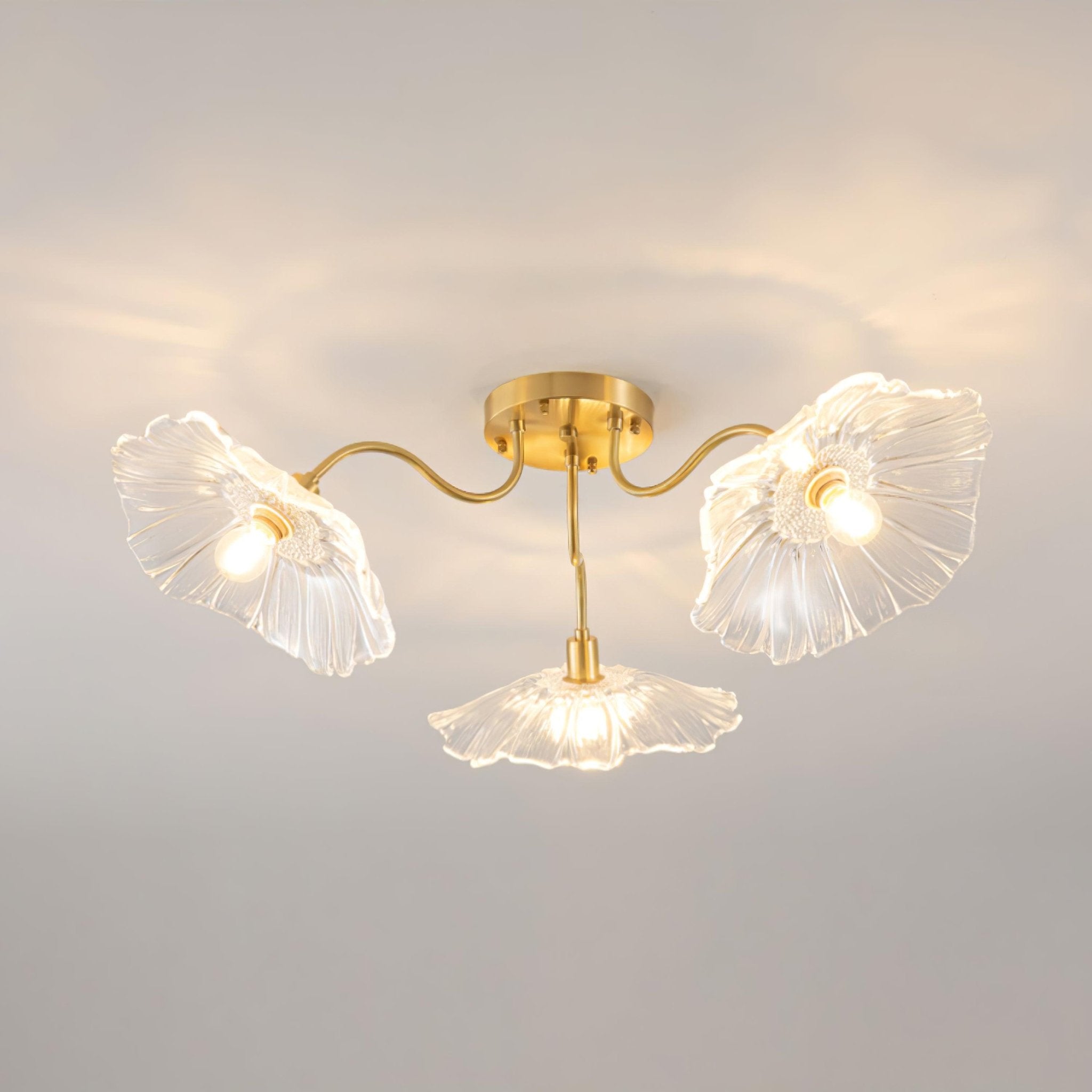 Lotus Leaf Glass Ceiling Lamp