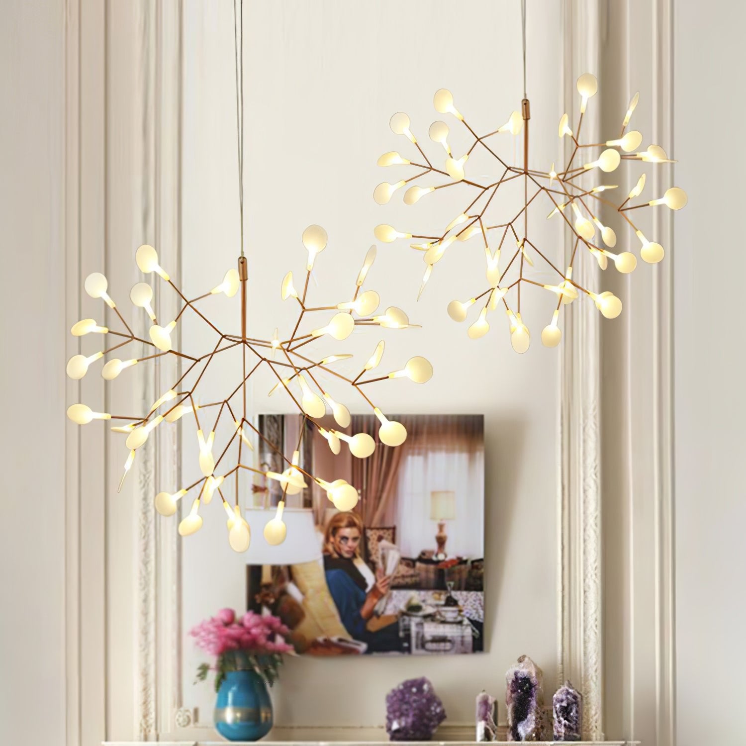 Rose Gold Firefly LED Chandelier