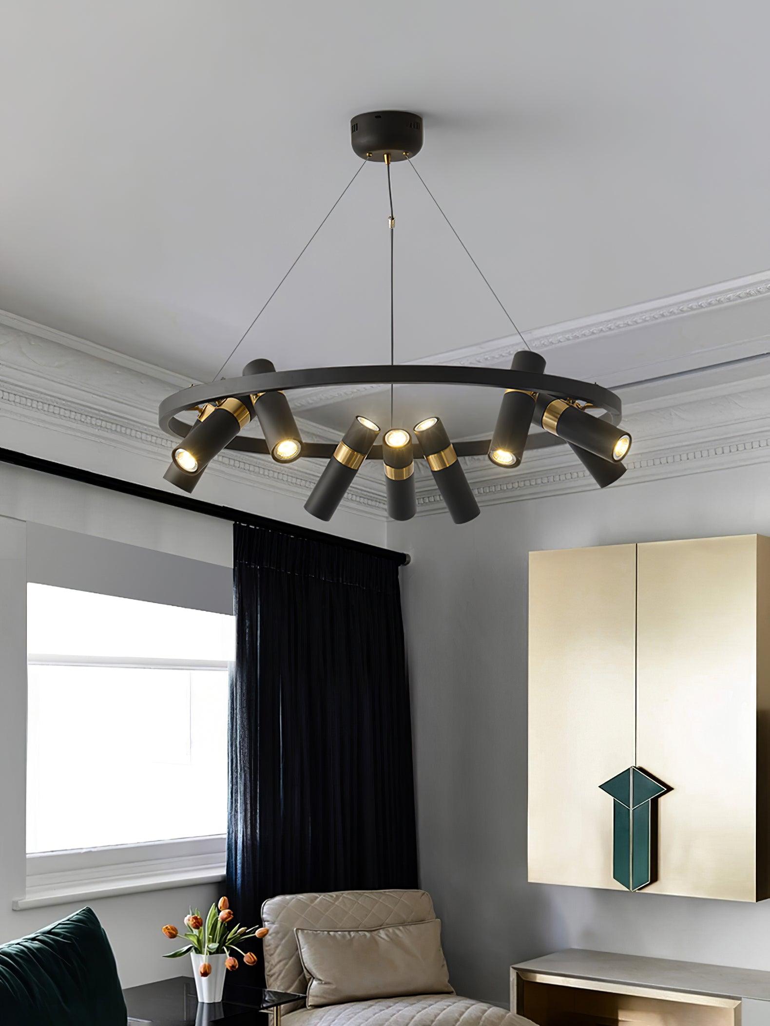 Black Mutil Pipe Chandelier