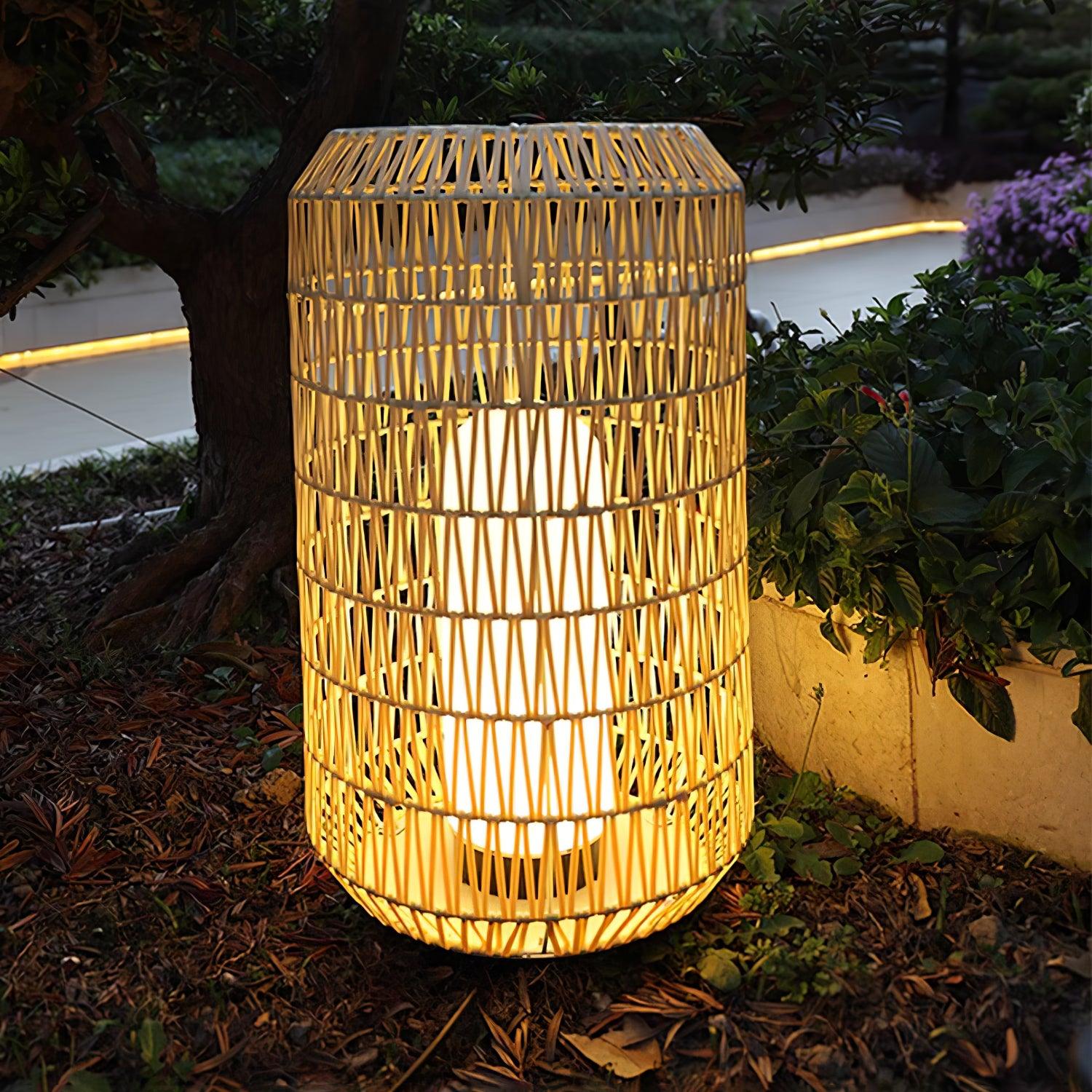 Woven Rattan Outdoor Lamp