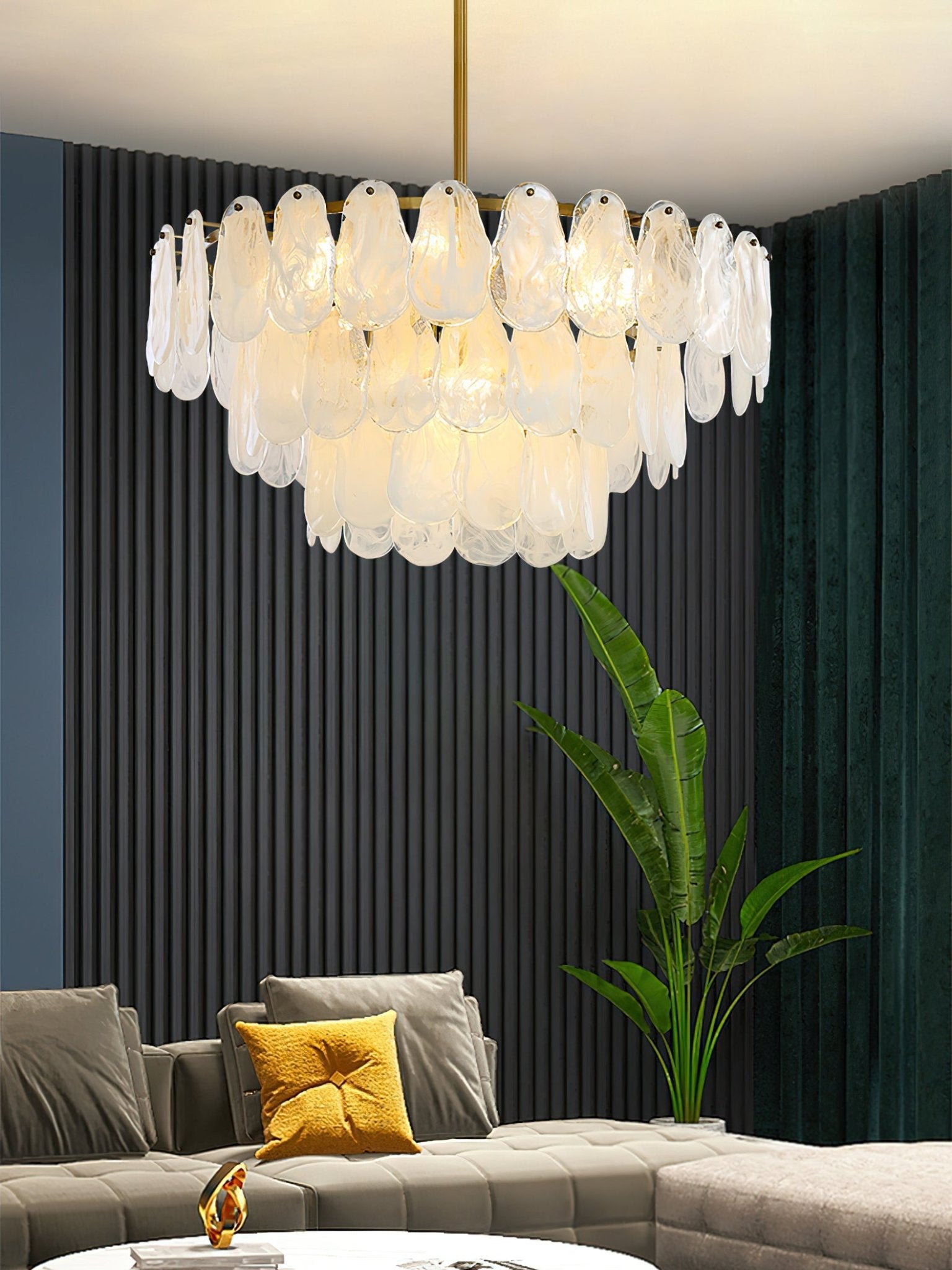 Round Cloud Glass Chandelier