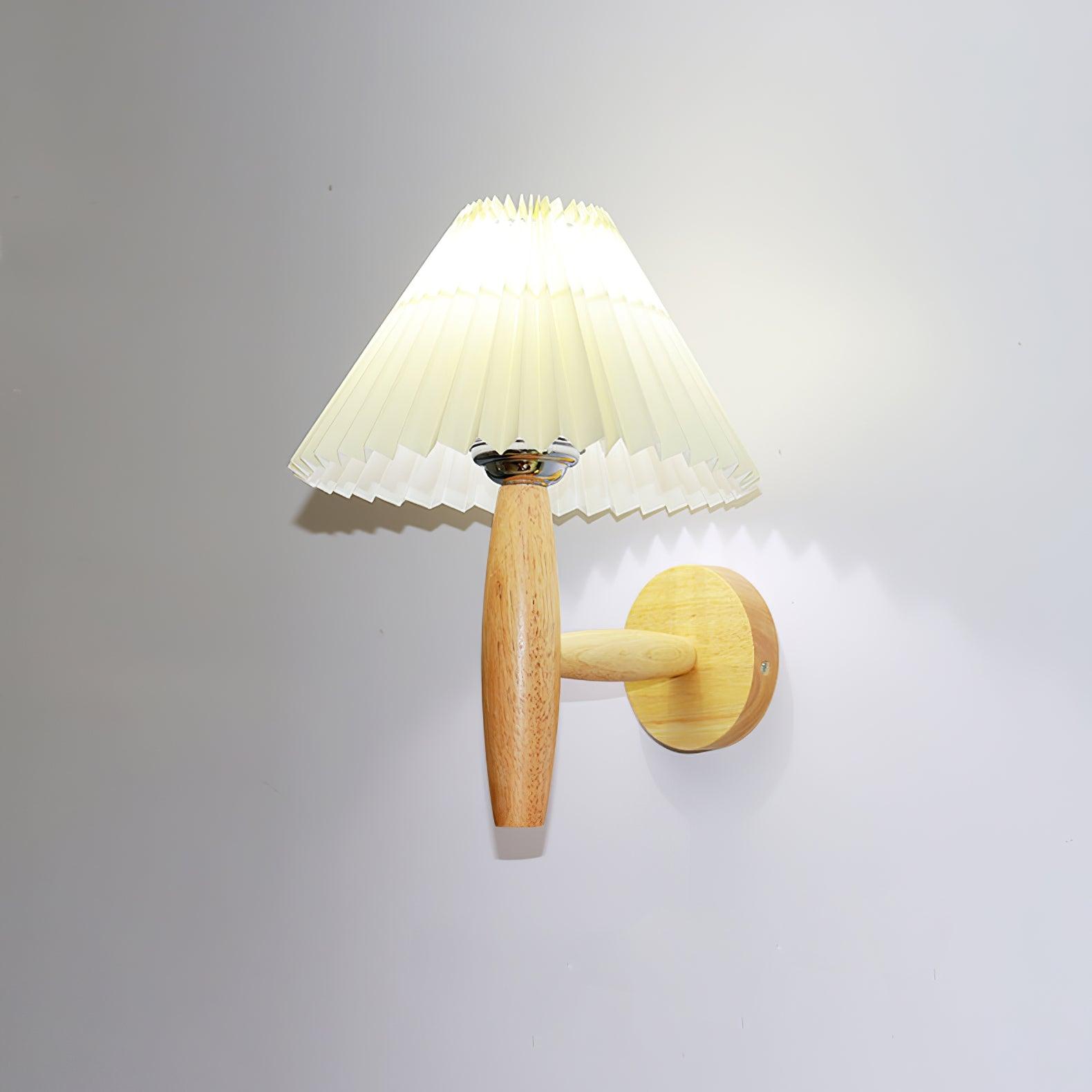 Oak Pleated Wall Light