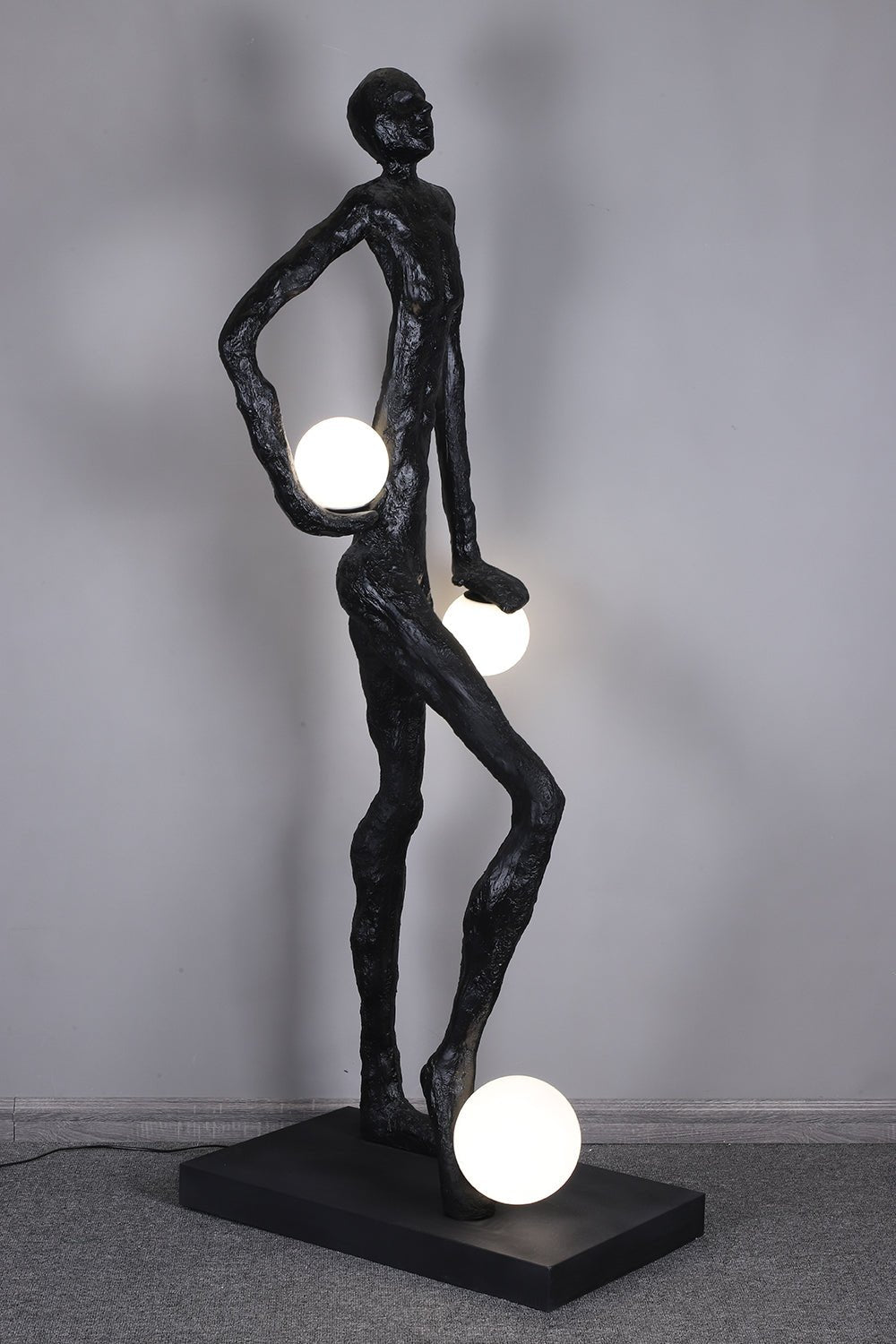 Kicking Ball Sculpture Character Floor Lamp