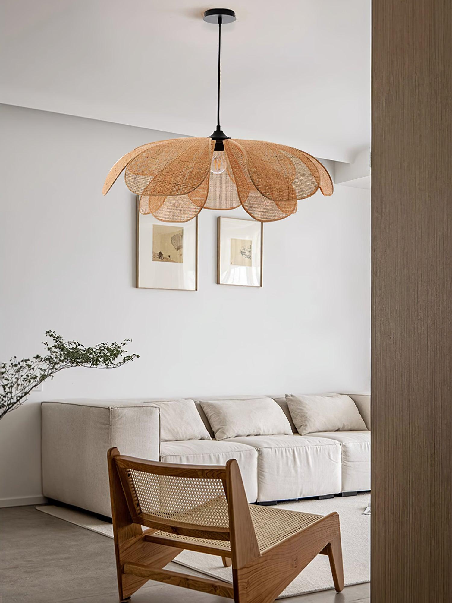 Rattan Petal Pendant Lamp