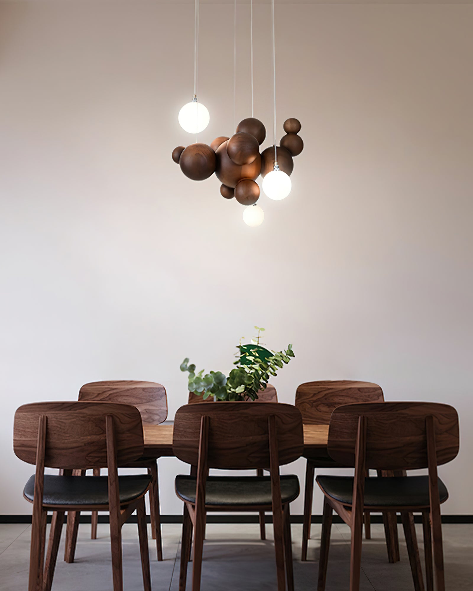 Bubble Wood Balls Chandelier