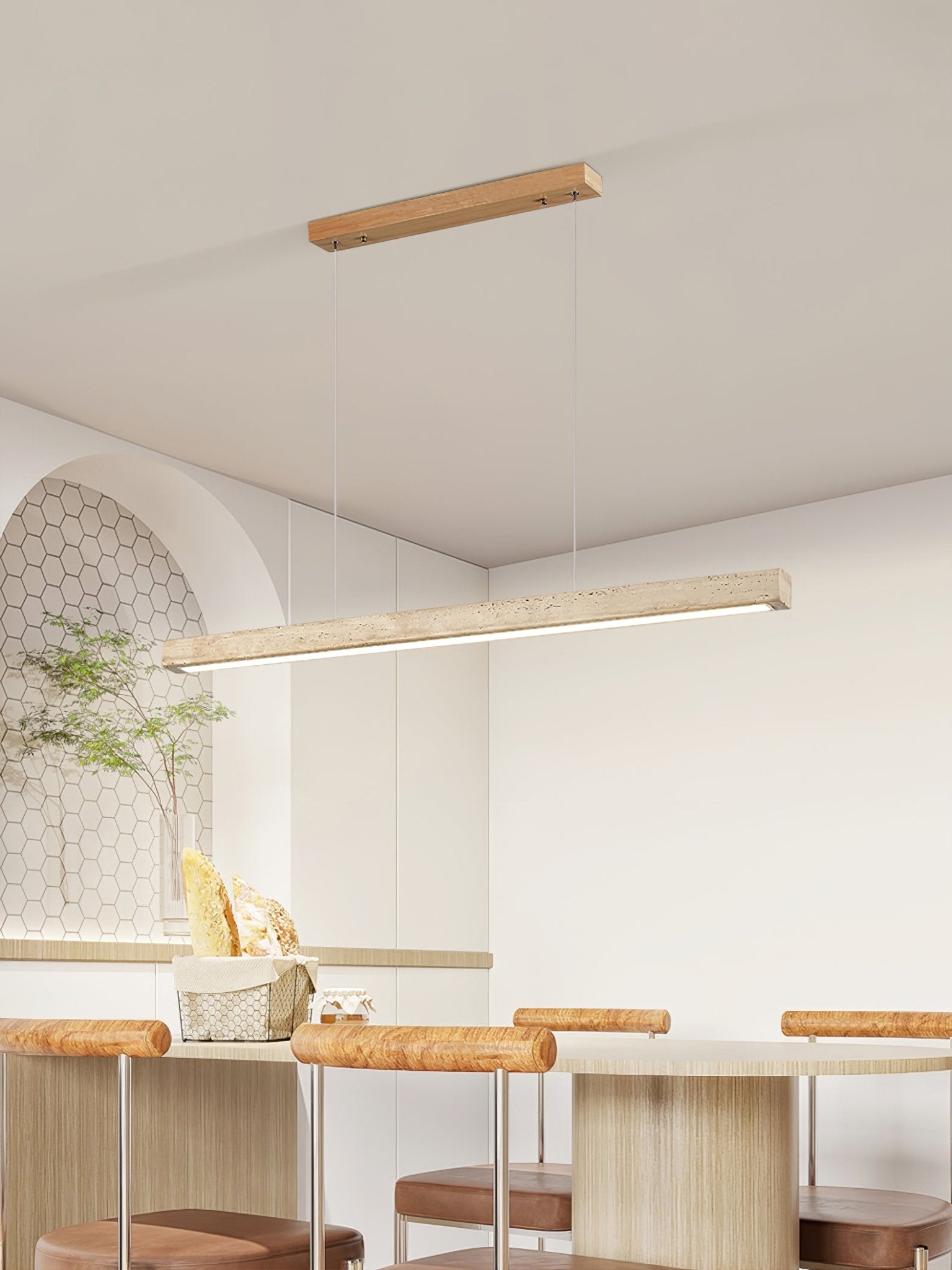 Linear Travertine Pendant Lamp