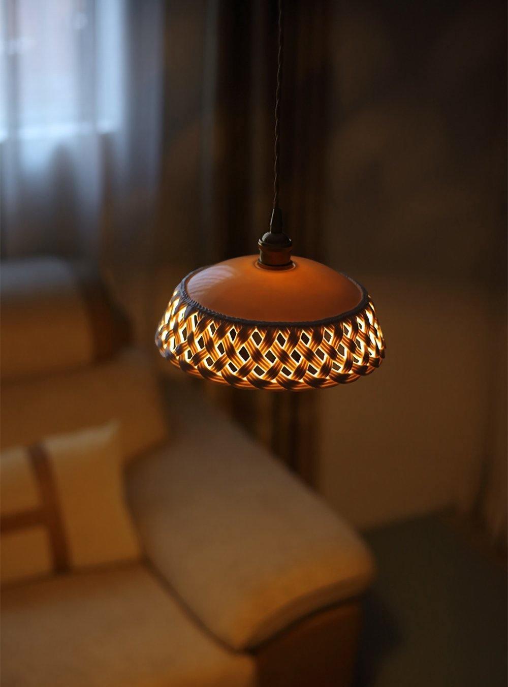 Openwork Ceramic Pendant Swag Light