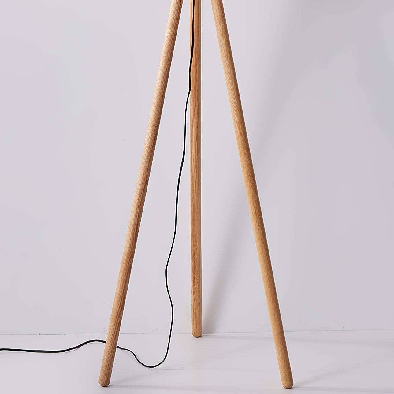 Wooden Pumpkin Floor Lamp