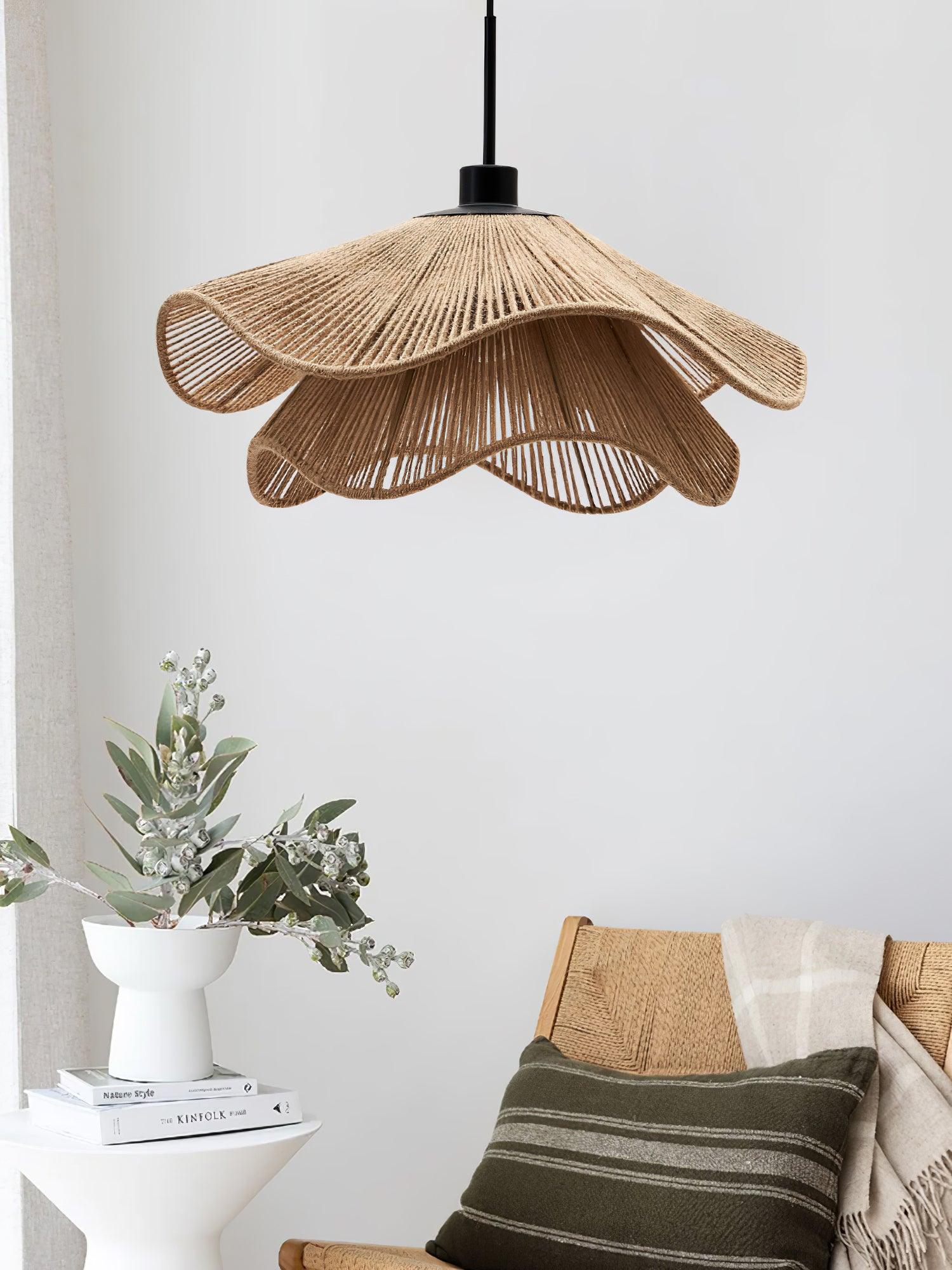 Handmade Straw Hat Pendant Lamp