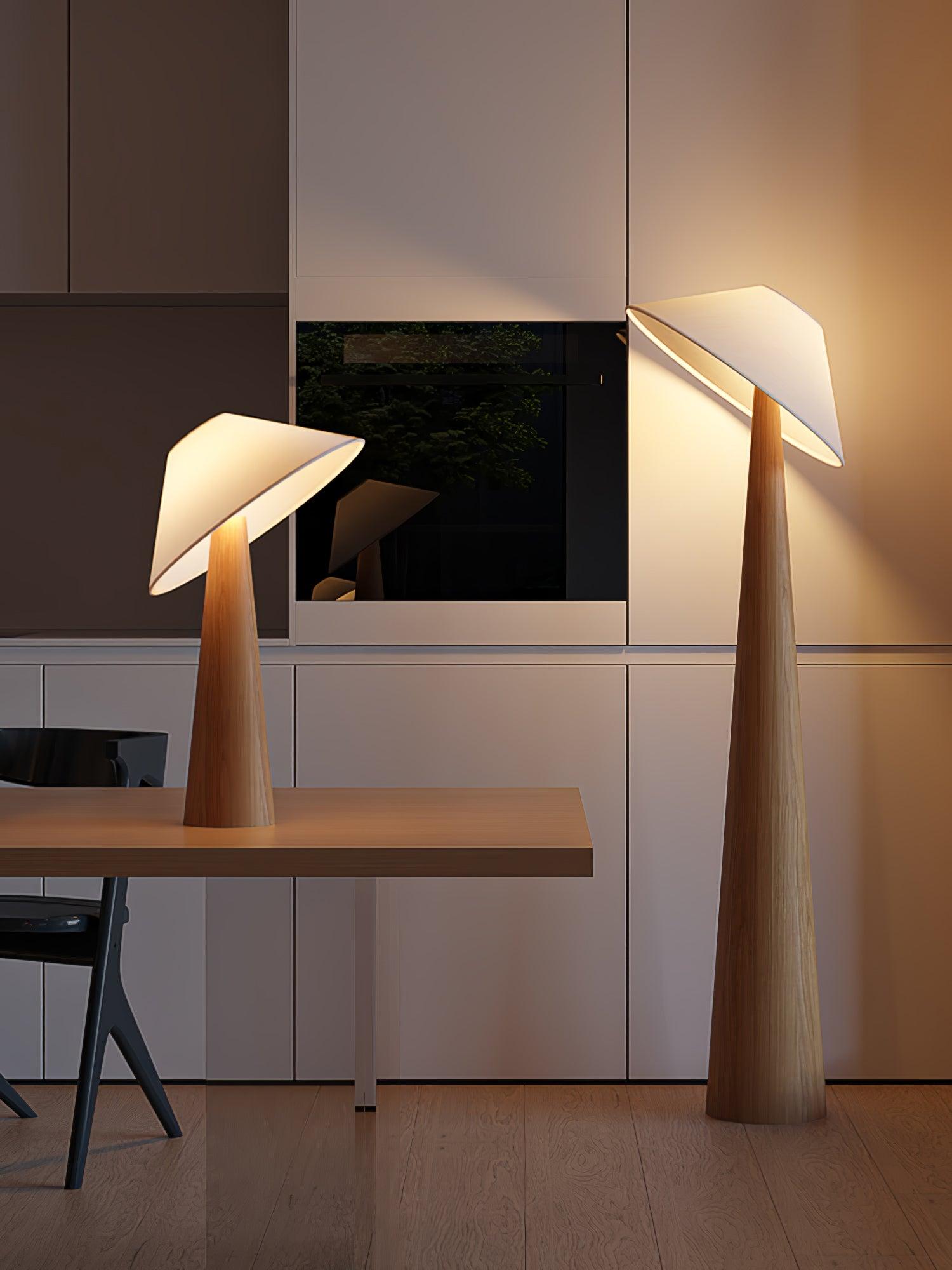 Tilt Hat Wooden Floor Lamp