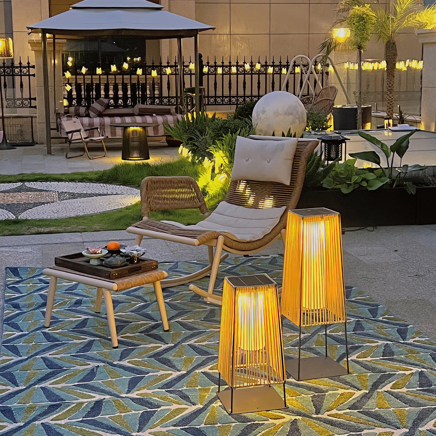 Plastic Rattan Outdoor Post Light