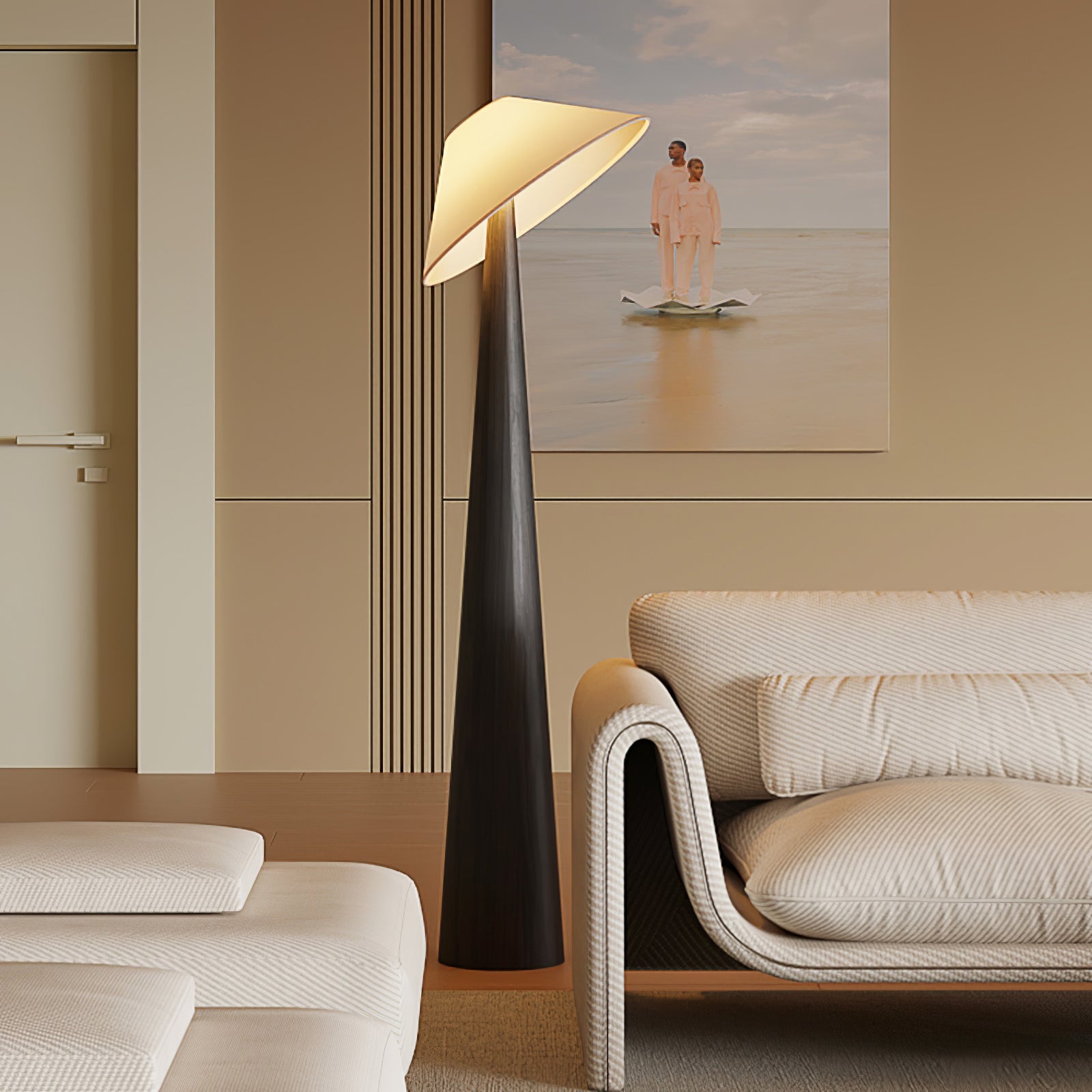 Tilt Hat Wooden Floor Lamp