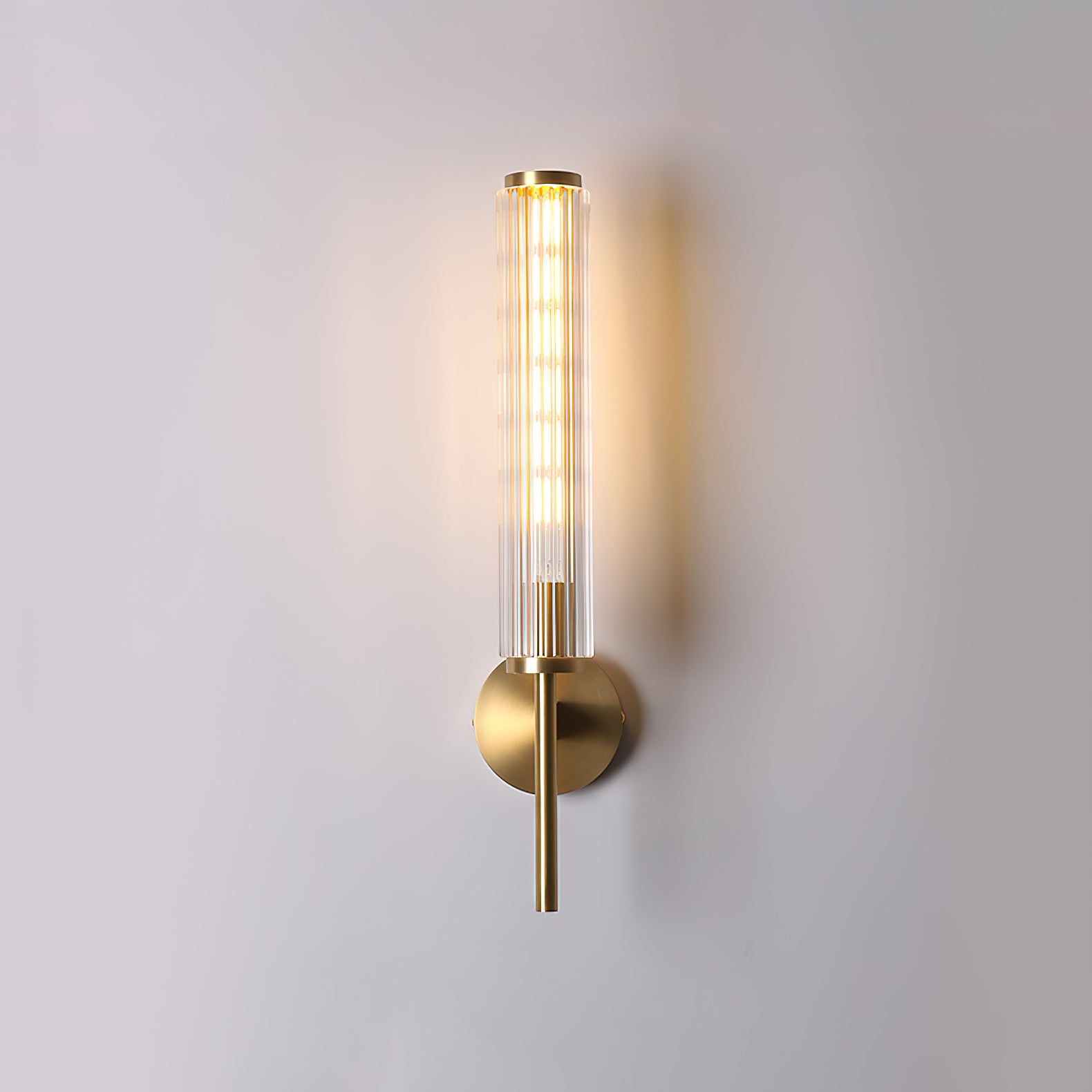 Glass Linear Brass Wall Light