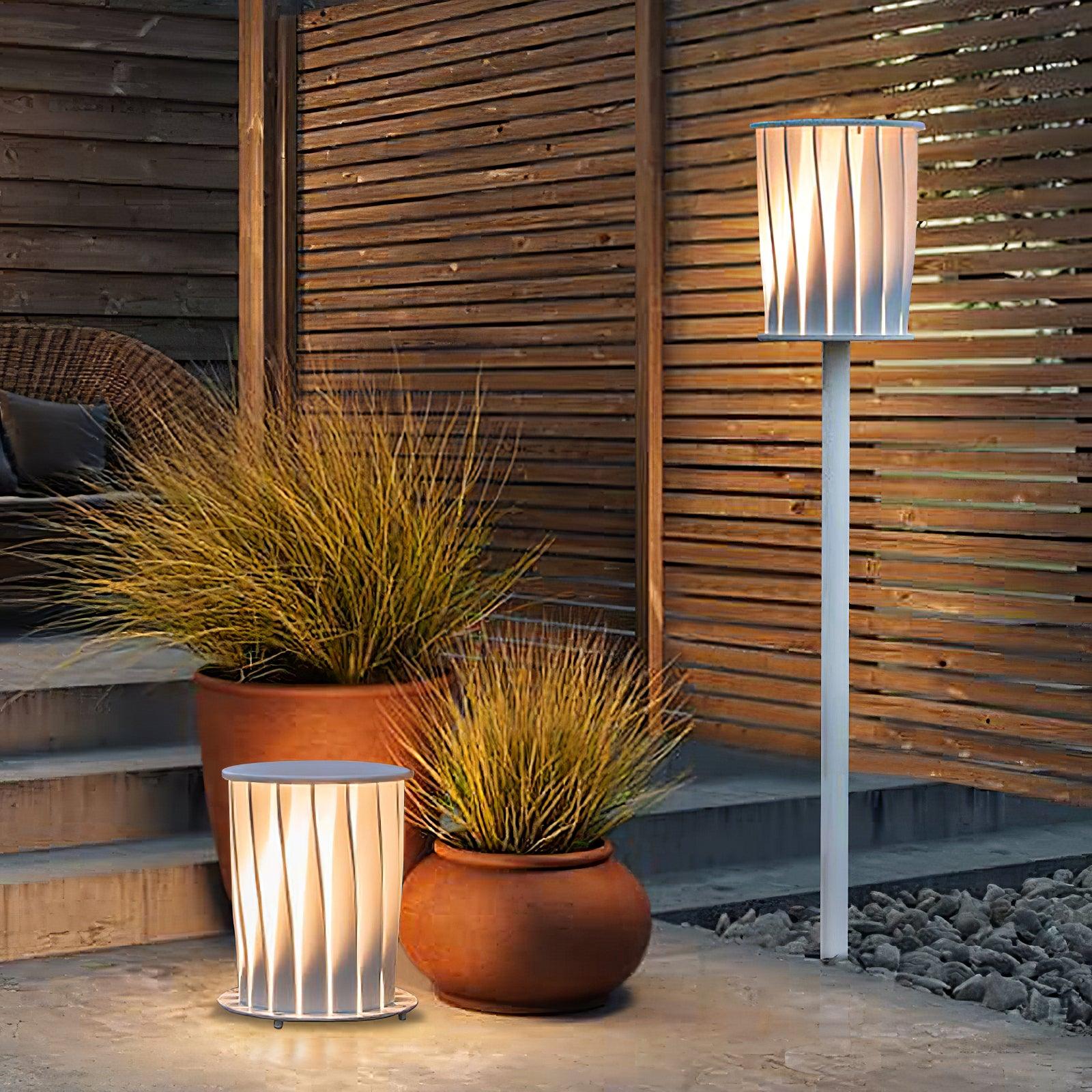 White Column Outdoor Light