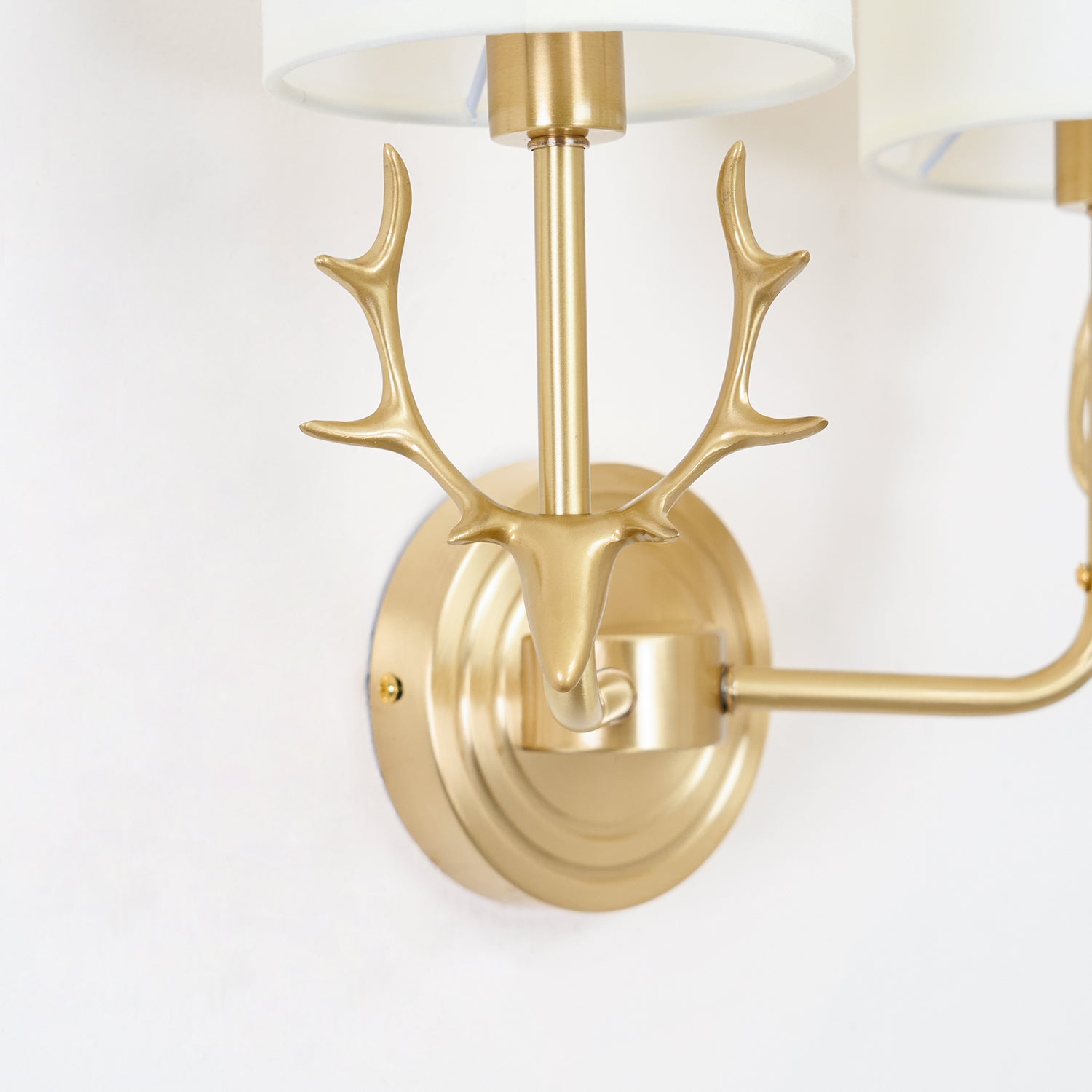 Brass Deer Head Wall Light