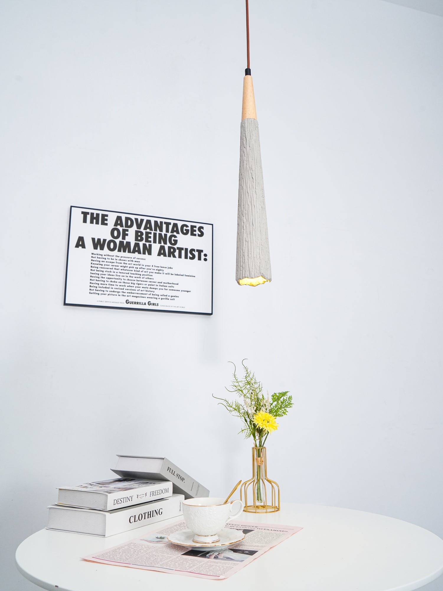 Concrete Pleated Pendant Lamp