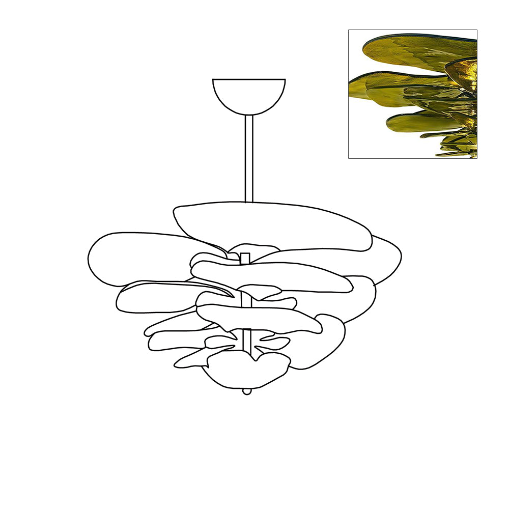 Petals Gold Murano Chandelier