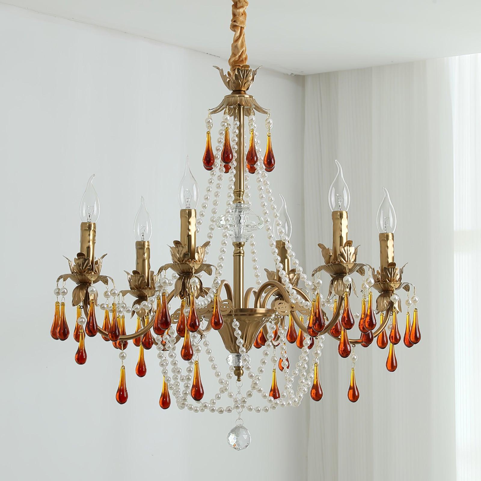 Aureate Amber Crystal Chandelier