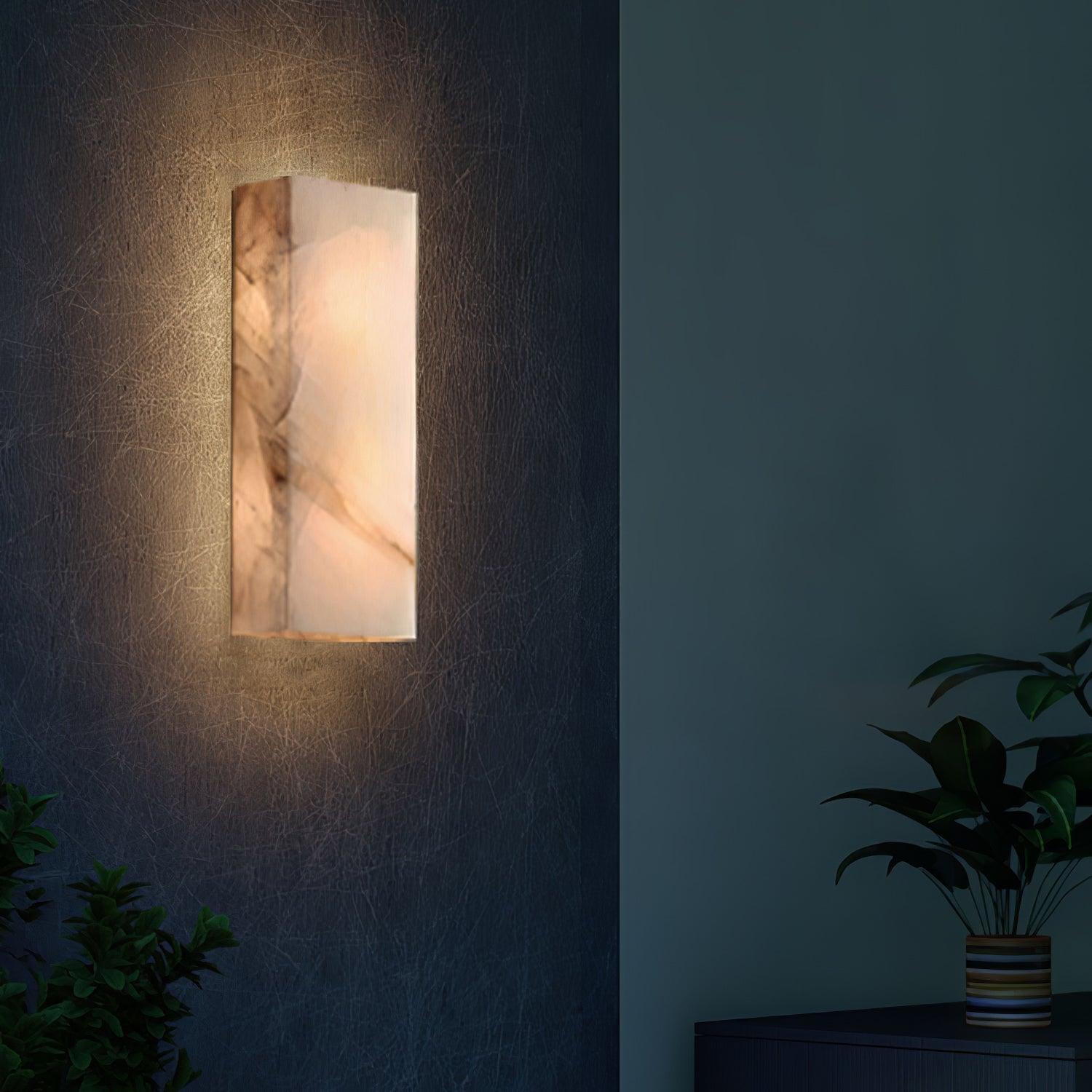 Rectangular Alabaster Wall Sconce