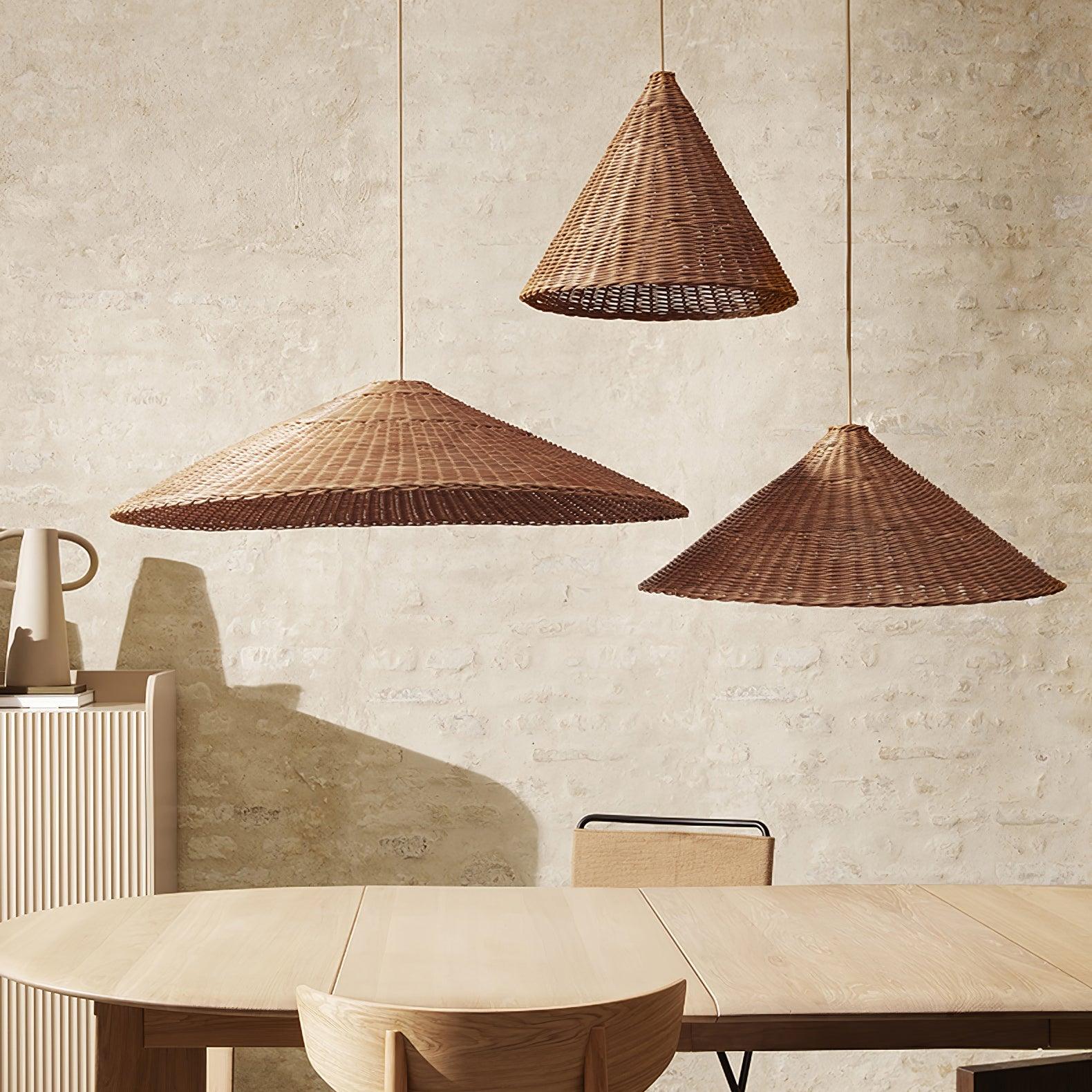 Rattan Hat Pendant Light