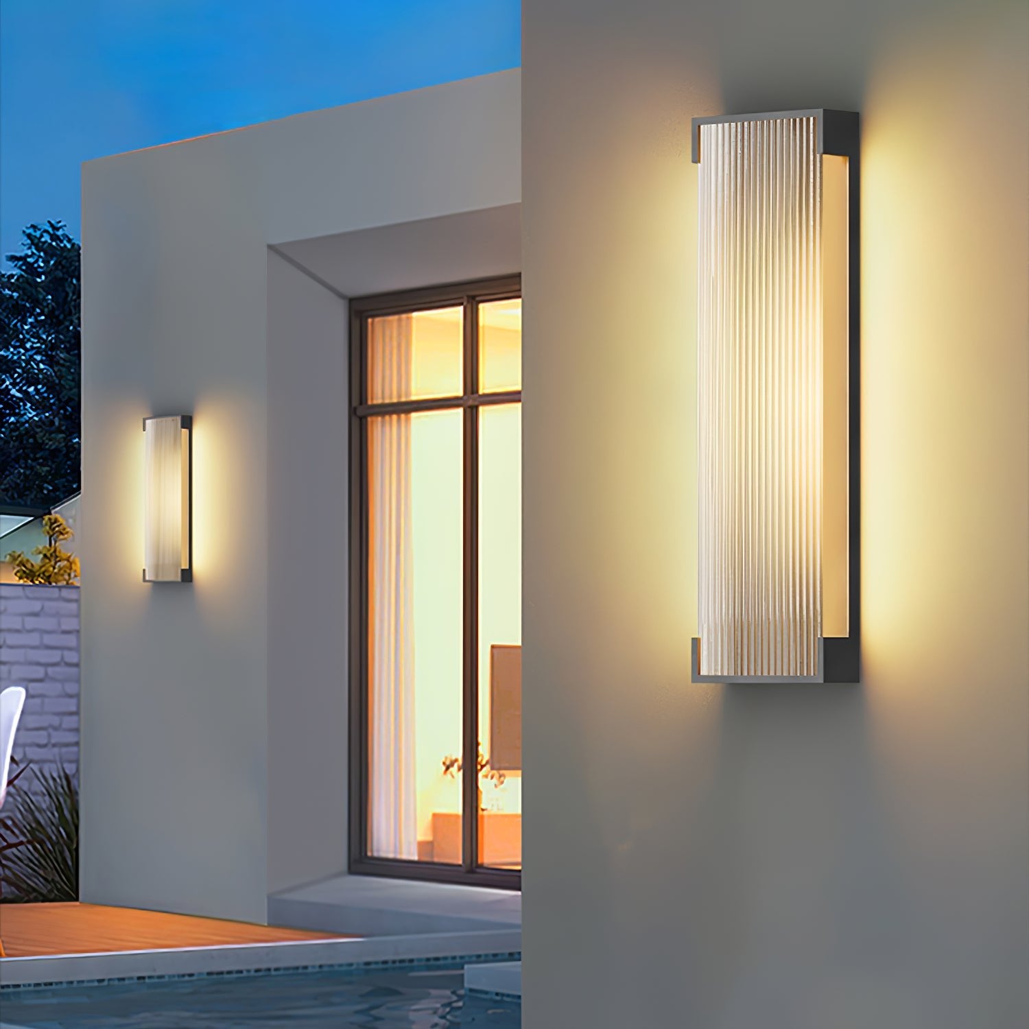 Rectangular Solar Outdoor Wall Light