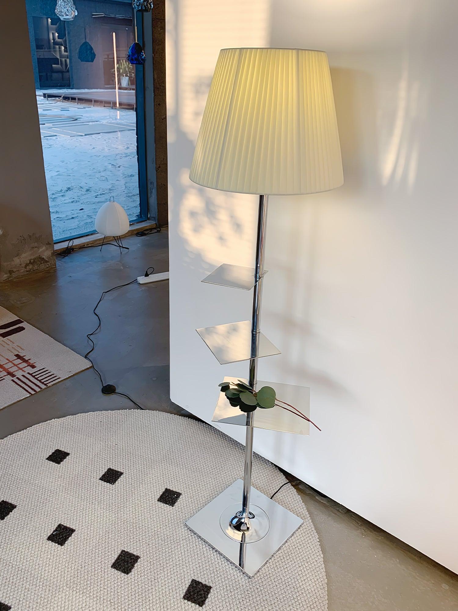 Chrome Prism Side Table Floor Lamp