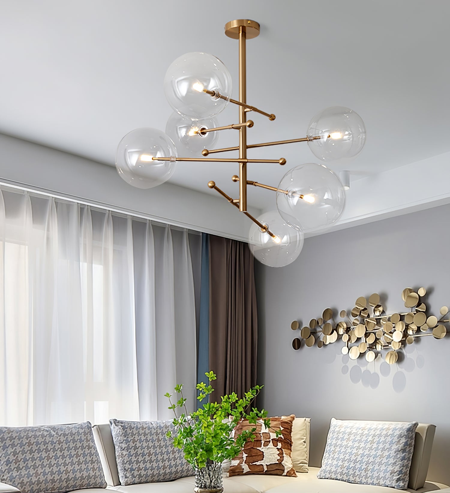 Glass Globe Mobile Chandelier