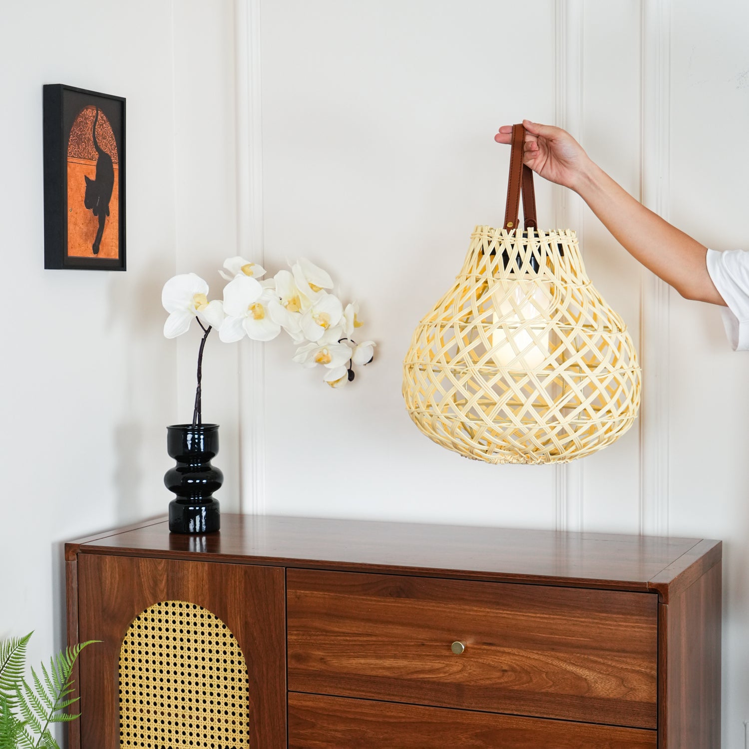 Woven Sphere Lantern Outdoor Lamp