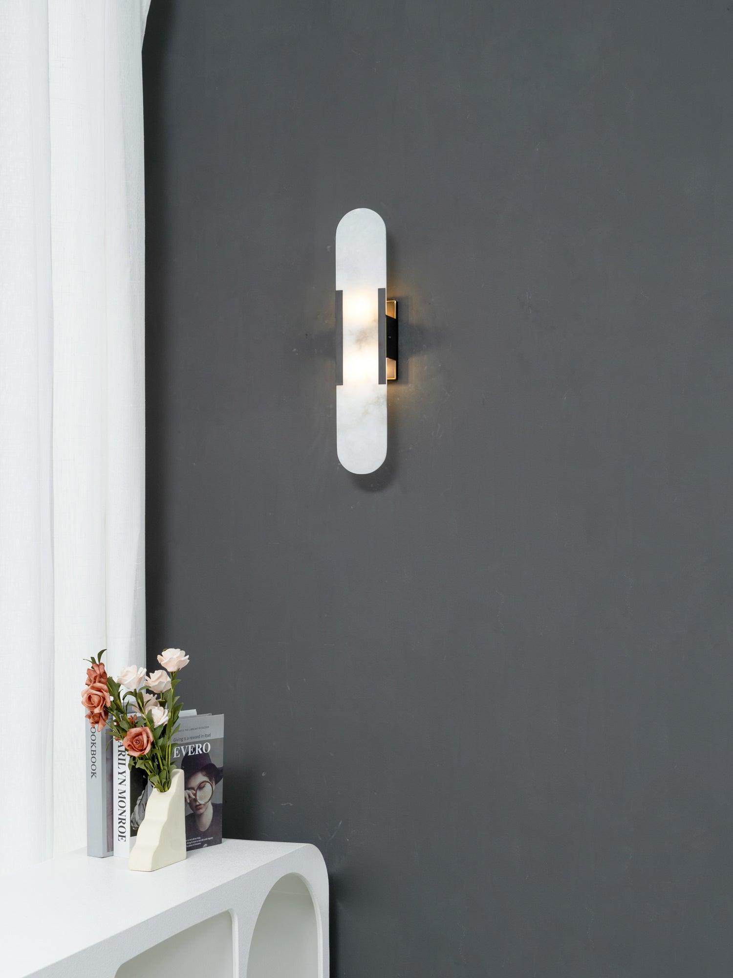 Melange Elongated Alabaster Wall Lamp