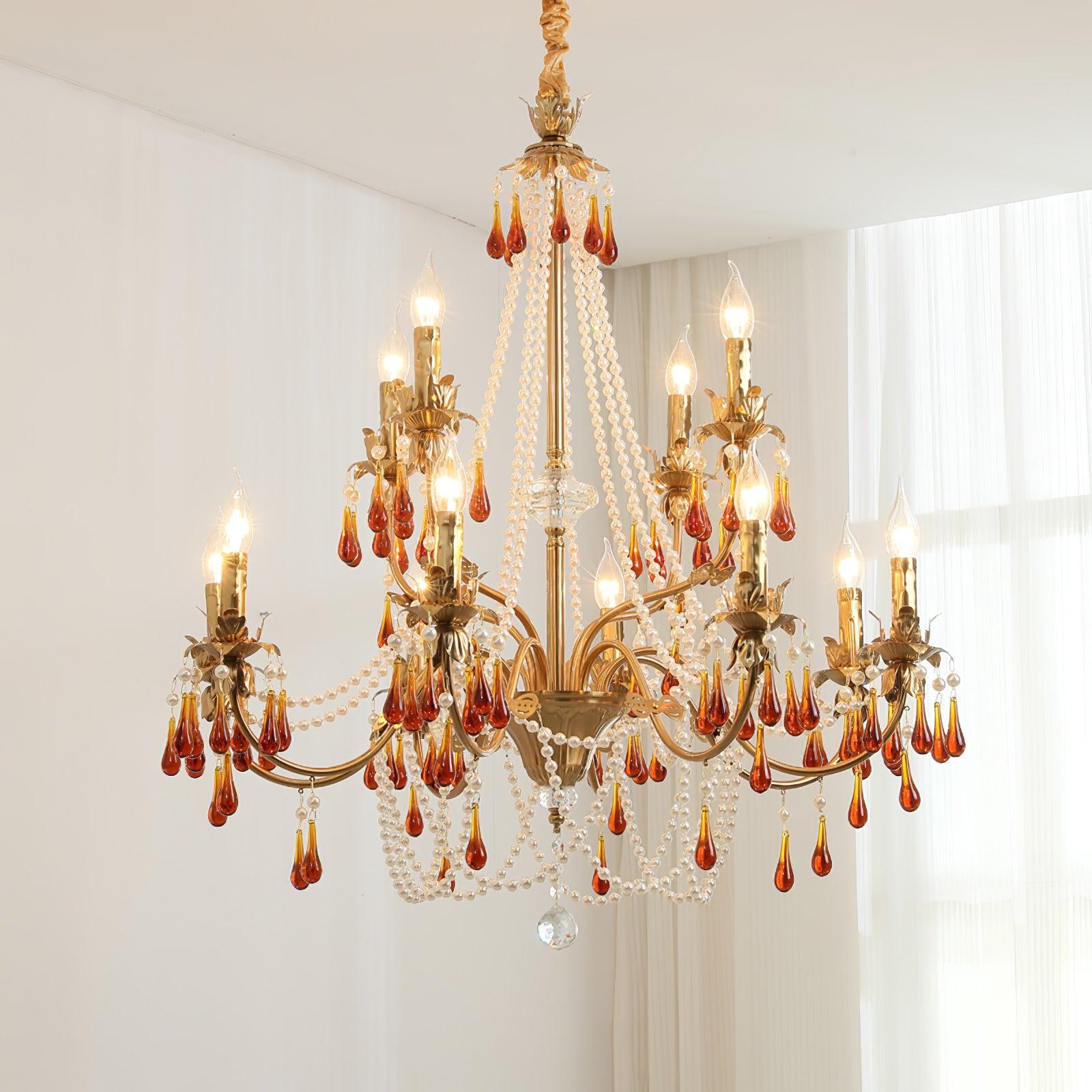 Aureate Amber Crystal Chandelier