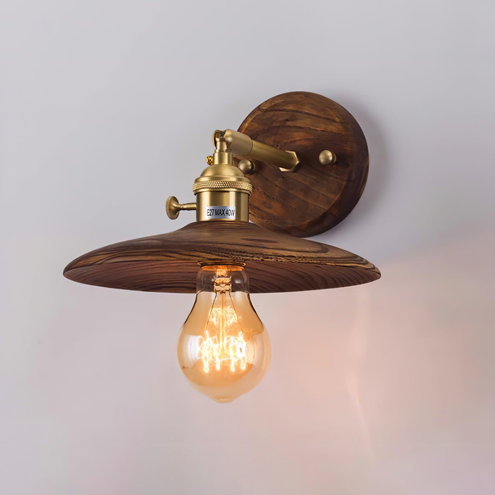 Walnut Flared Wall Light