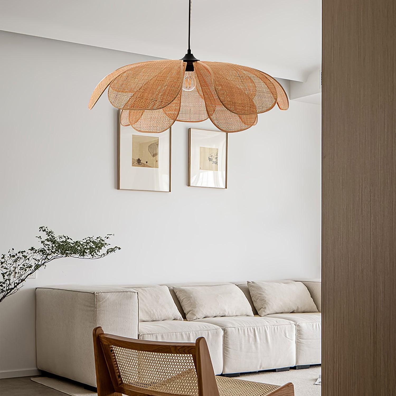 Rattan Petal Pendant Lamp