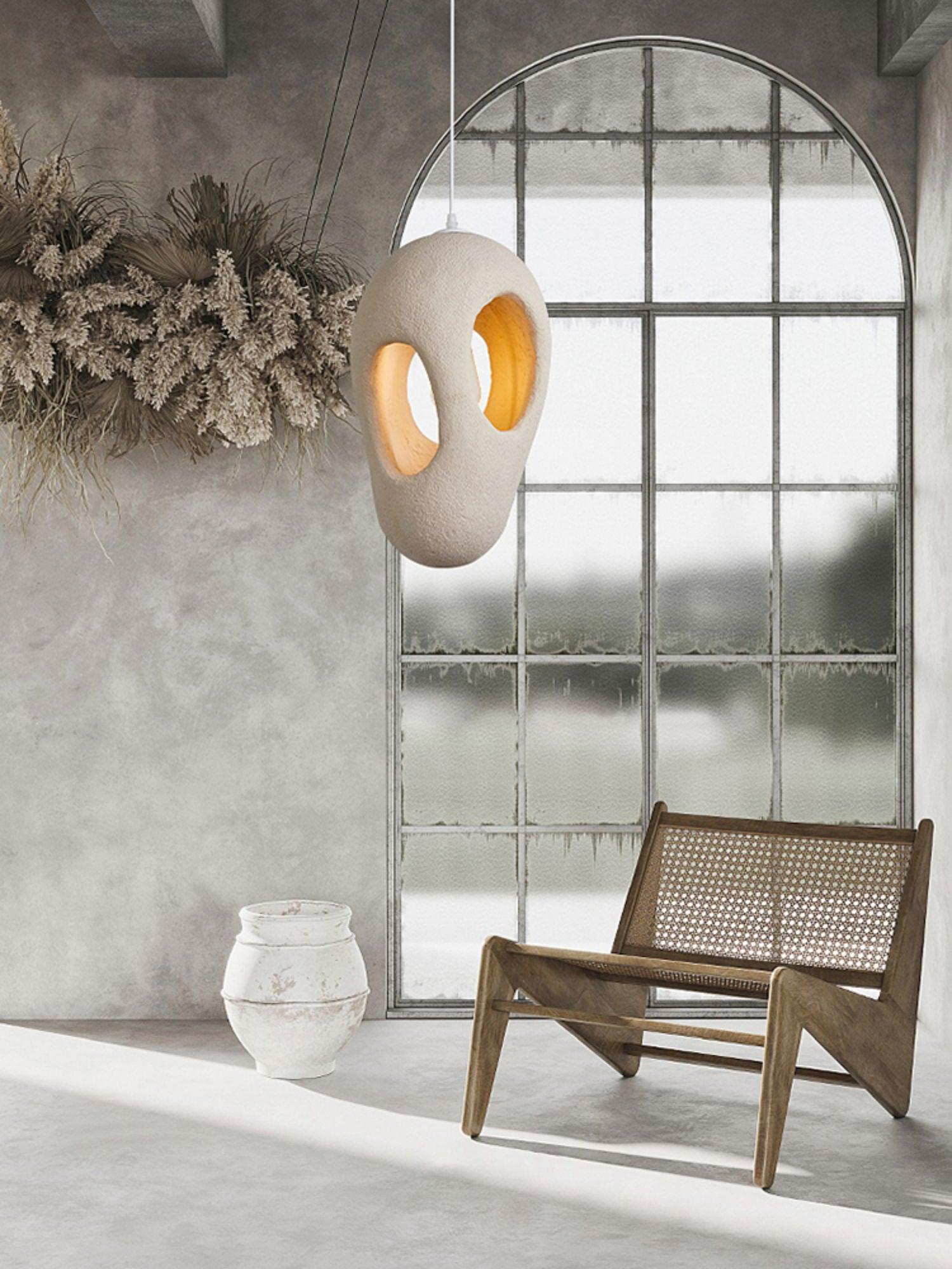 Hand-Built White Pendant Lamp