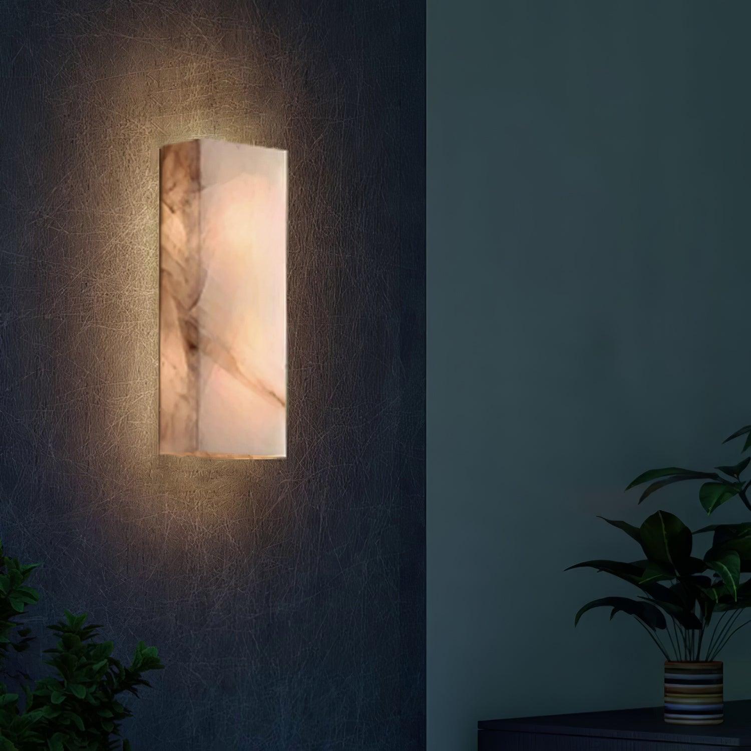 Rectangular Alabaster Wall Sconce