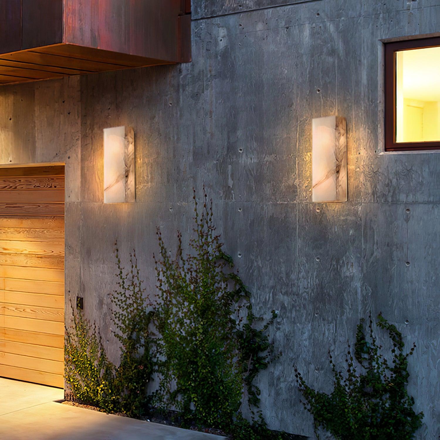 Rectangular Alabaster Wall Sconce